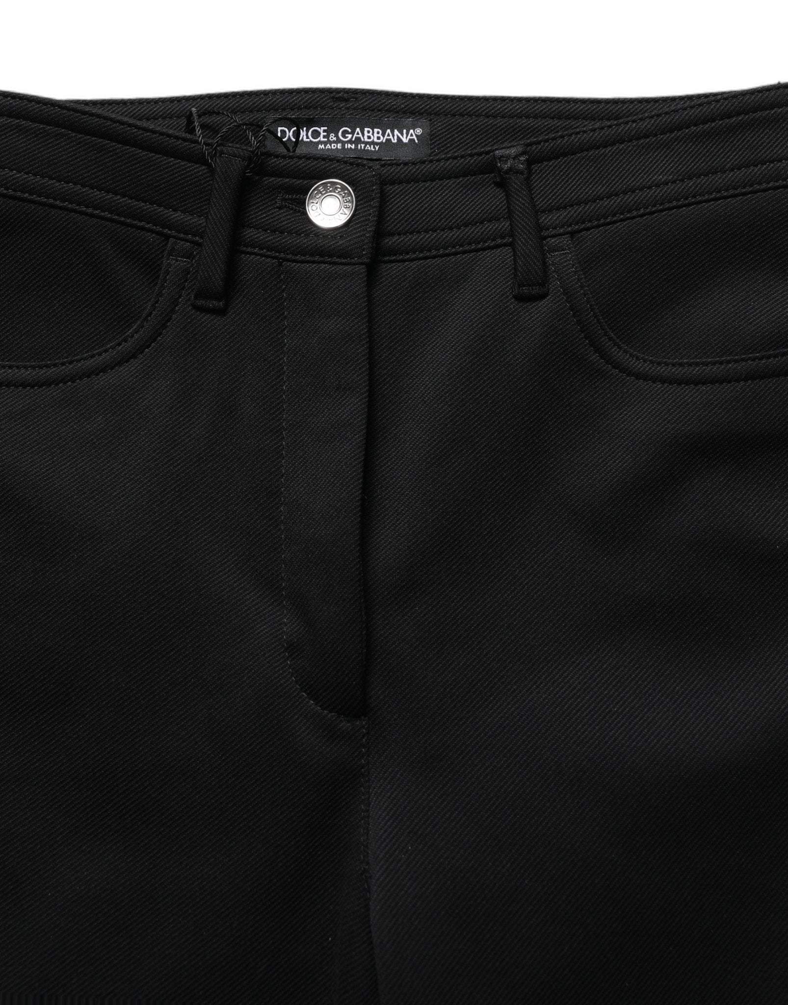 Dolce & Gabbana Black Nylon Stretch Skinny High Waist Pants - GET THE BRAND