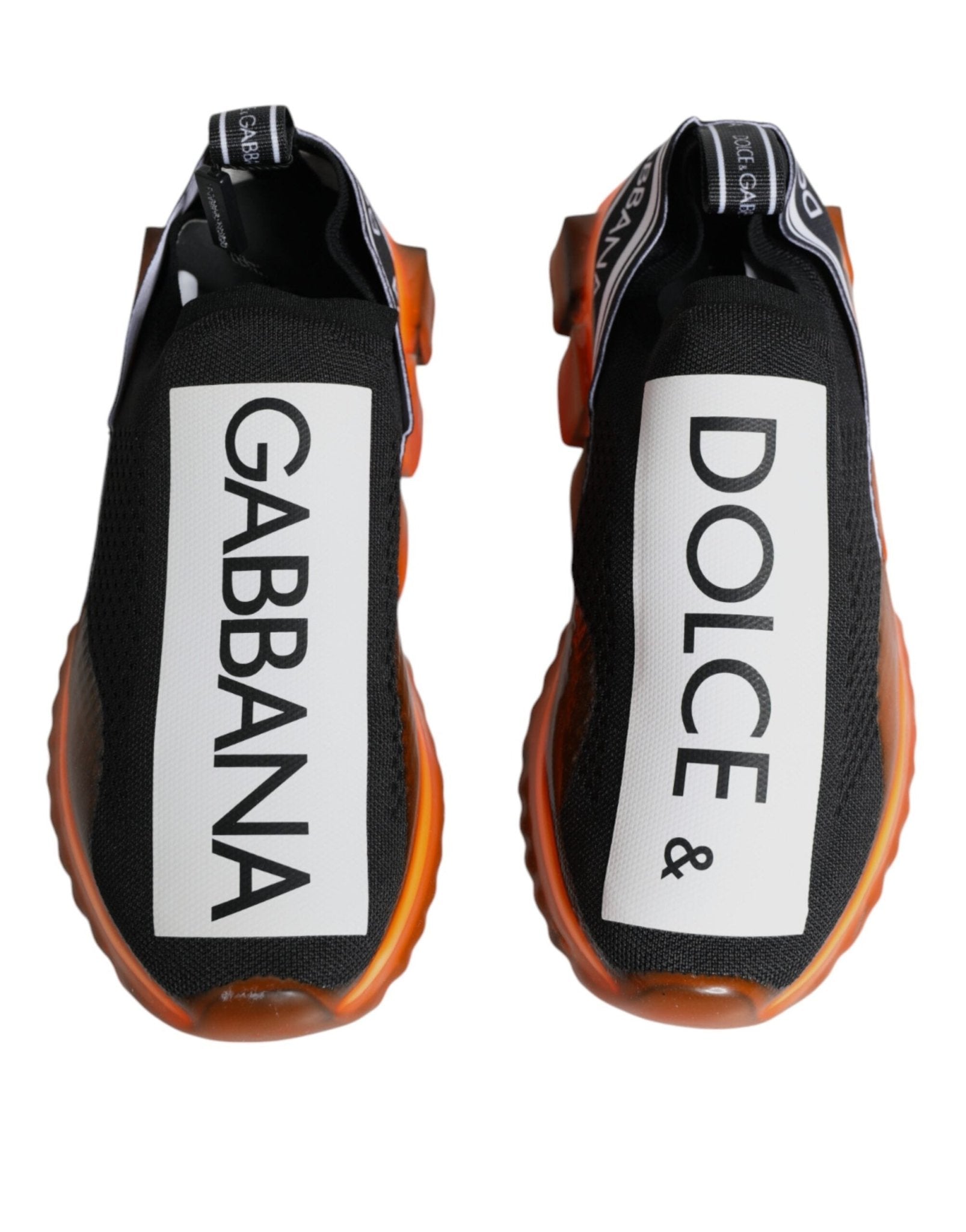 Dolce & Gabbana Black Orange Sorrento Slip On Sneakers Shoes - GET THE BRAND