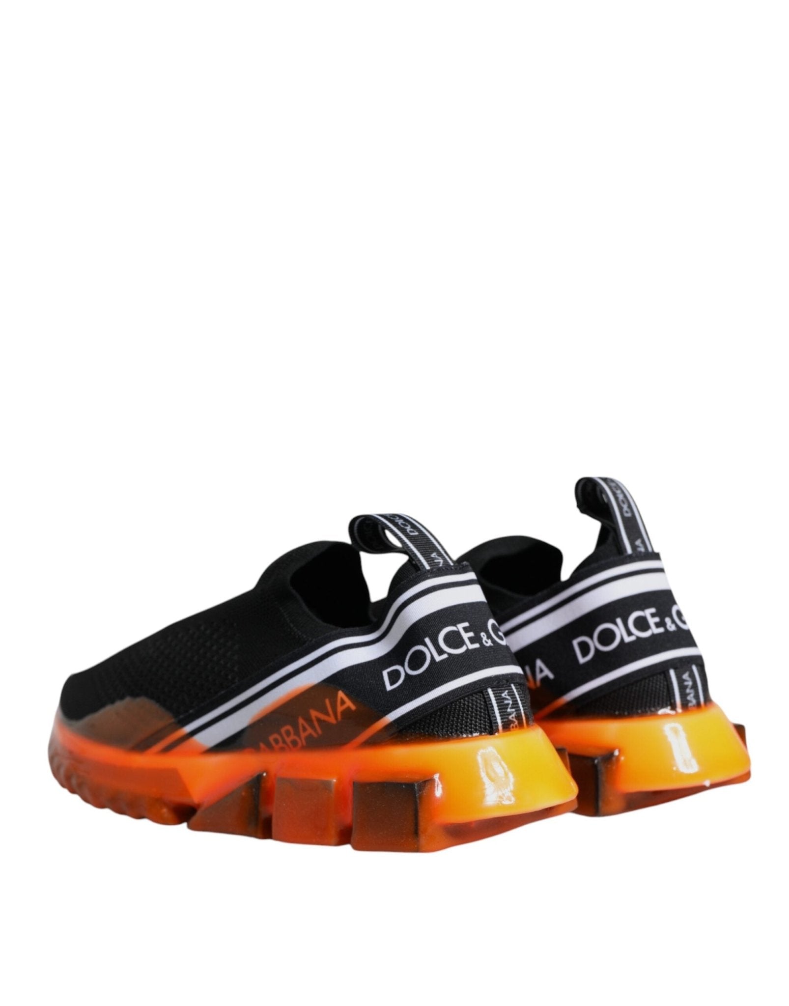 Dolce & Gabbana Black Orange Sorrento Slip On Sneakers Shoes - GET THE BRAND