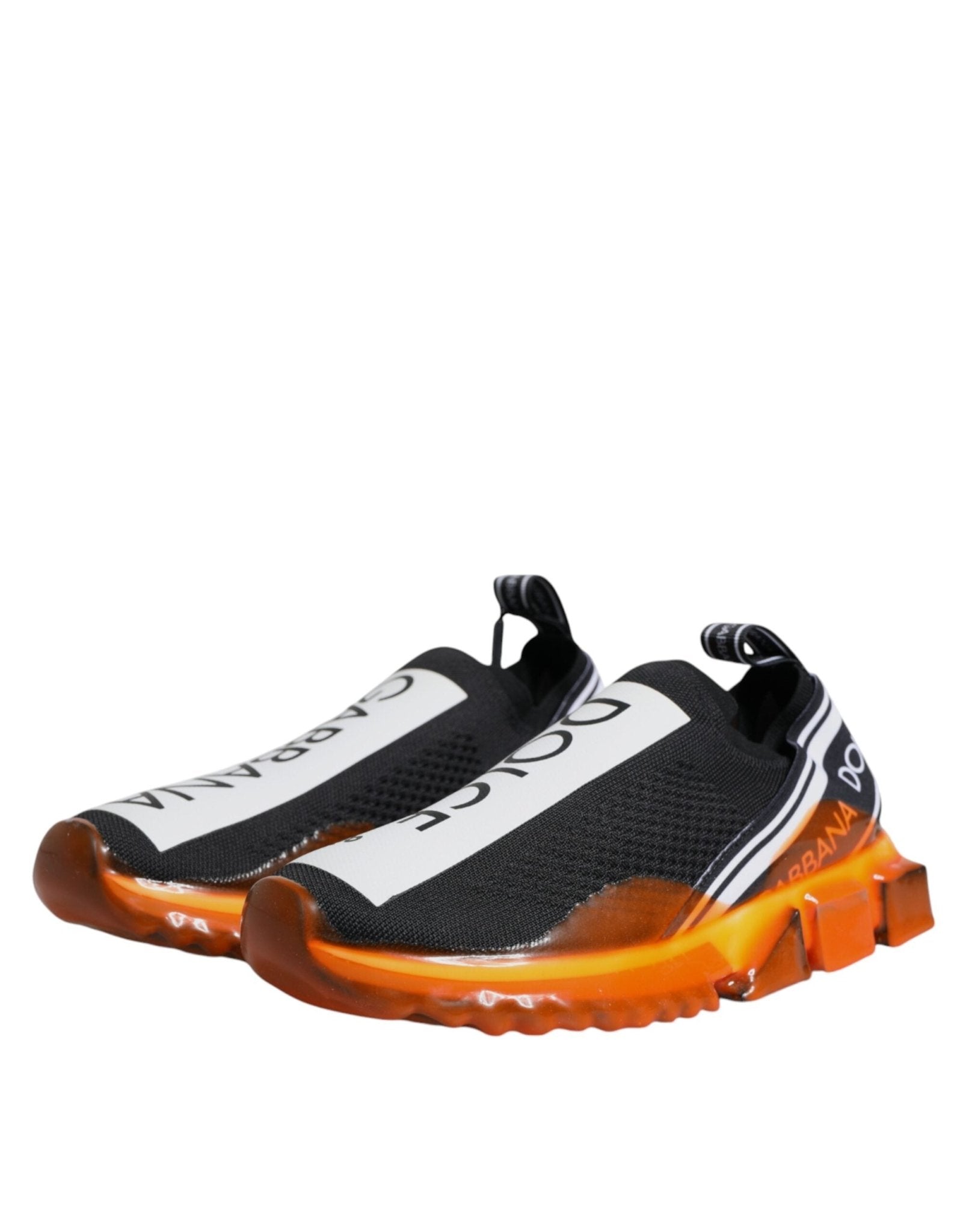 Dolce & Gabbana Black Orange Sorrento Slip On Sneakers Shoes - GET THE BRAND