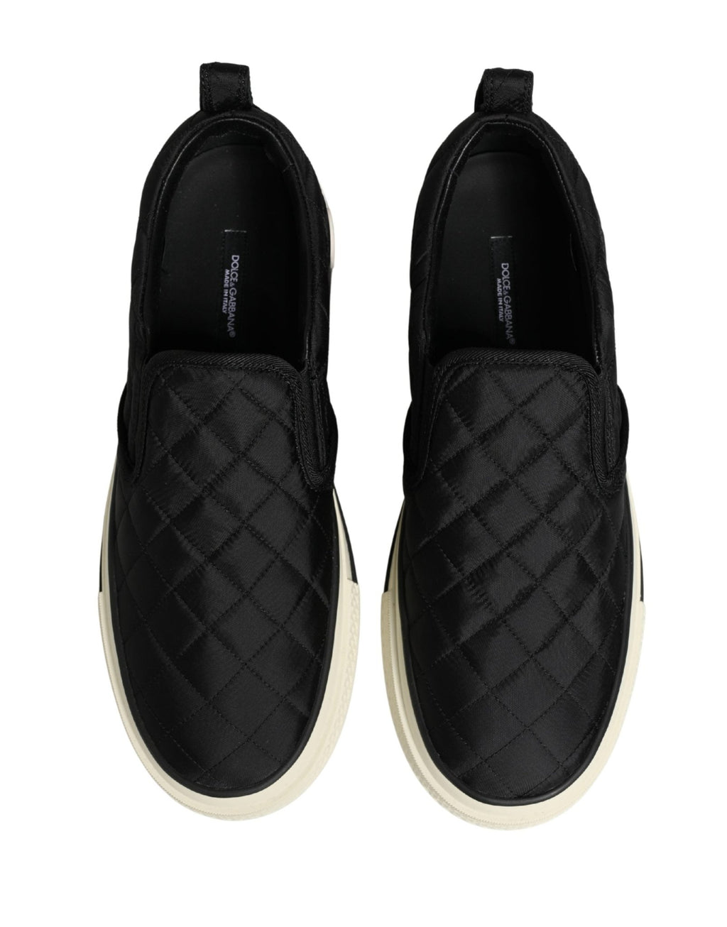 Dolce & Gabbana Black Quilted Slip On Low Top Sneakers Shoes - GET THE BRAND