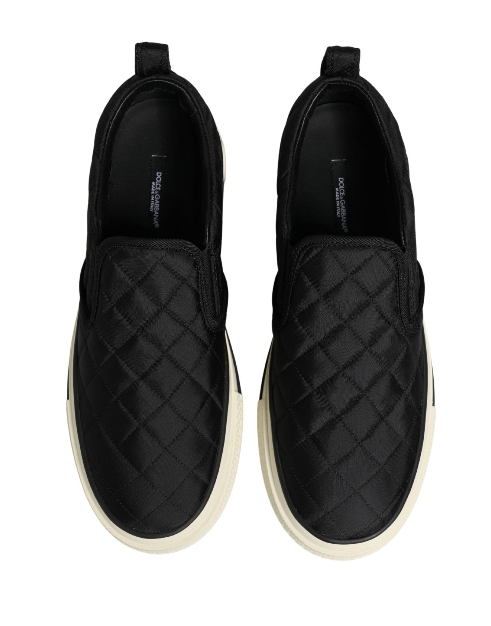 Dolce & Gabbana Black Quilted Slip On Low Top Sneakers Shoes - GET THE BRAND