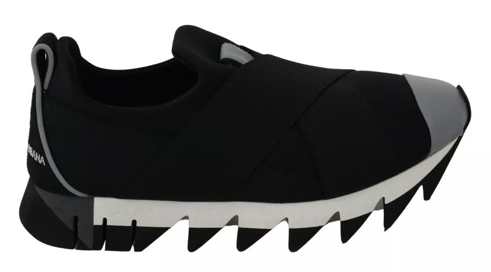 Dolce & Gabbana Black Shark Neoprene Stretch Sneakers Shoes - GET THE BRAND