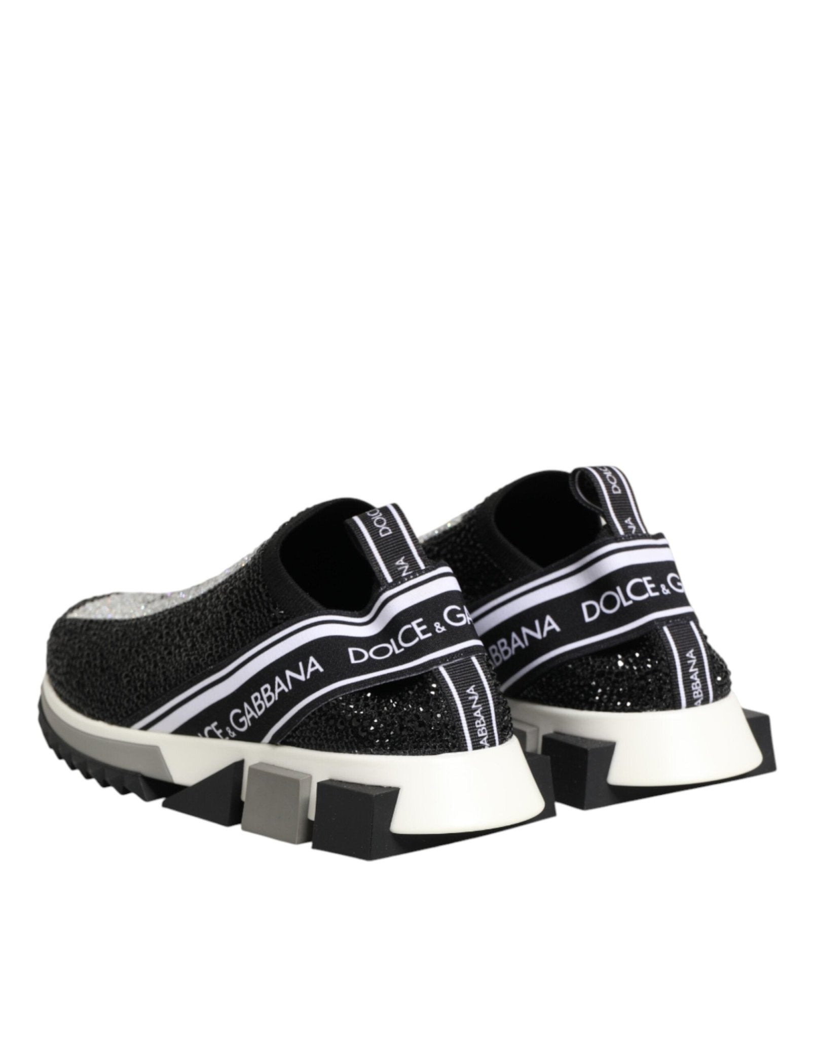 Dolce & Gabbana Black Silver Slip On Sorrento Sneakers Shoes - GET THE BRAND