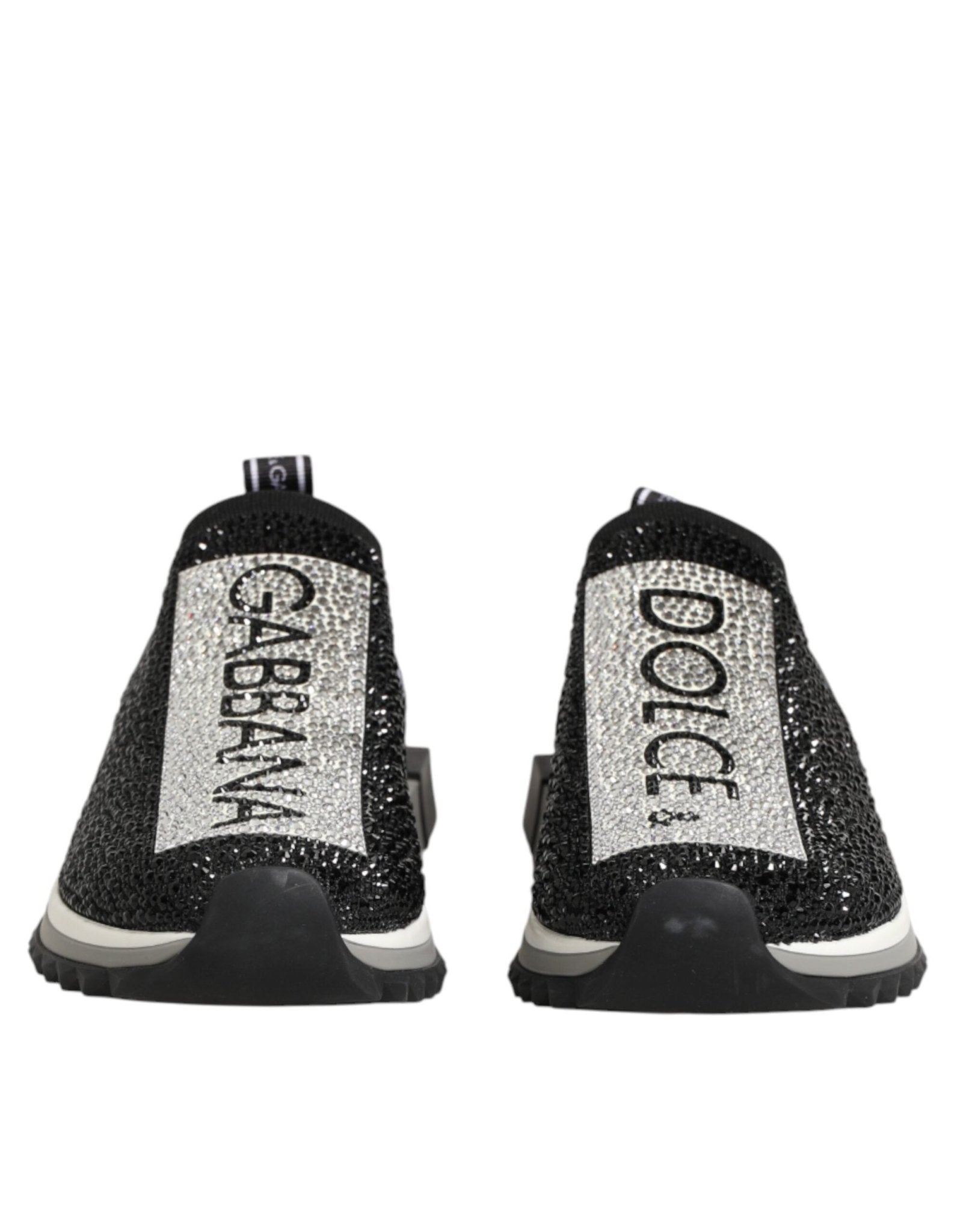 Dolce & Gabbana Black Silver Slip On Sorrento Sneakers Shoes - GET THE BRAND