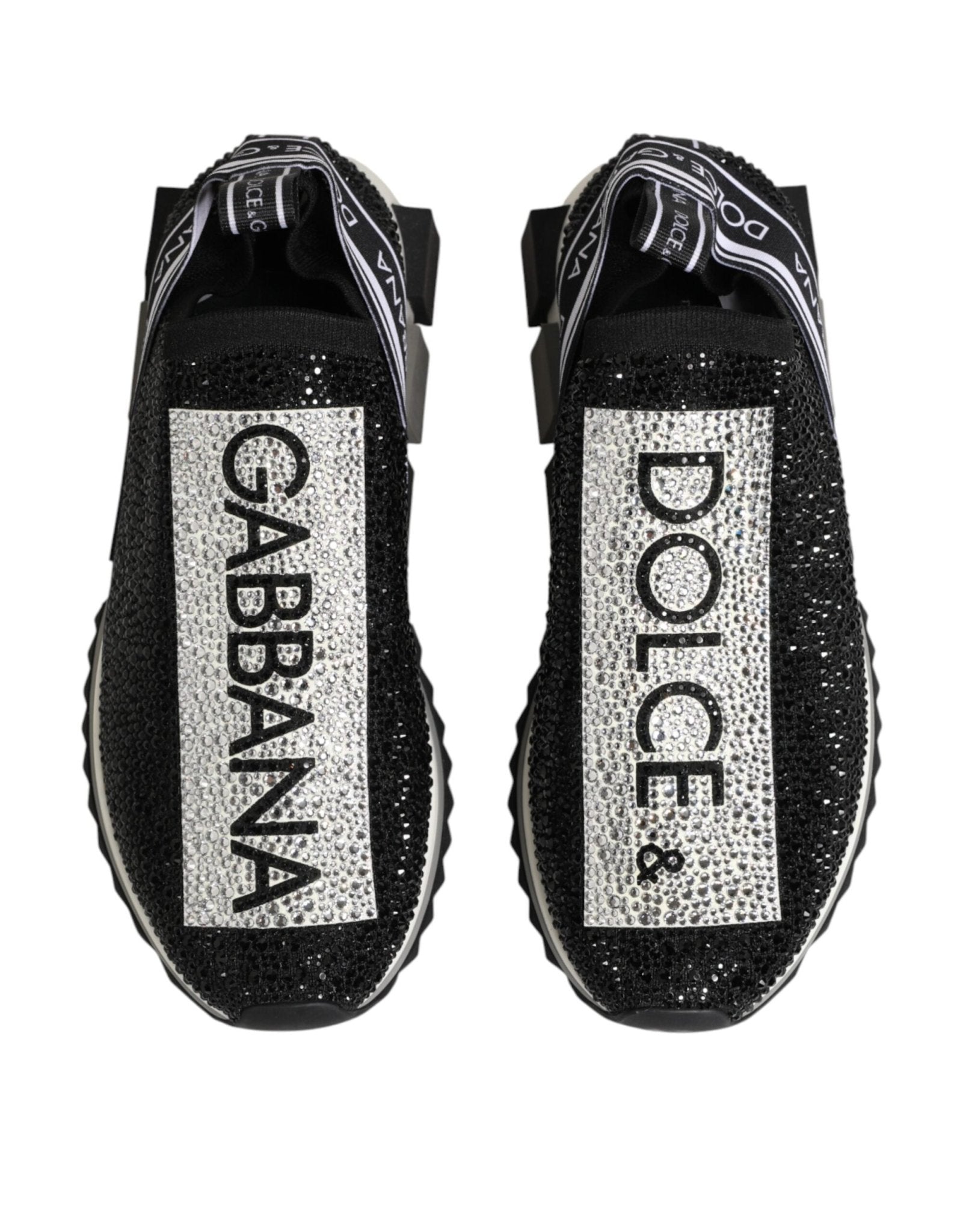Dolce & Gabbana Black Silver Slip On Sorrento Sneakers Shoes - GET THE BRAND