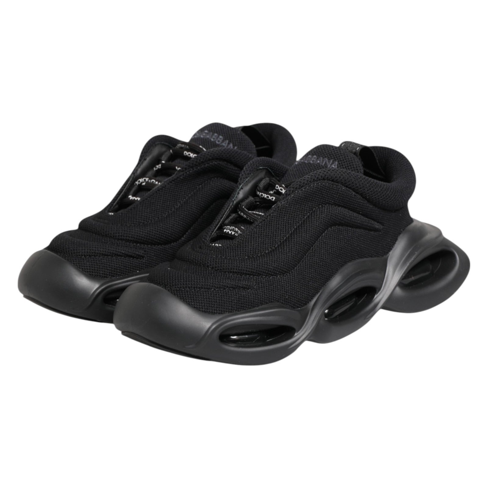 Dolce & Gabbana Black Slip On Low Top Wave Sneakers Shoes - GET THE BRAND