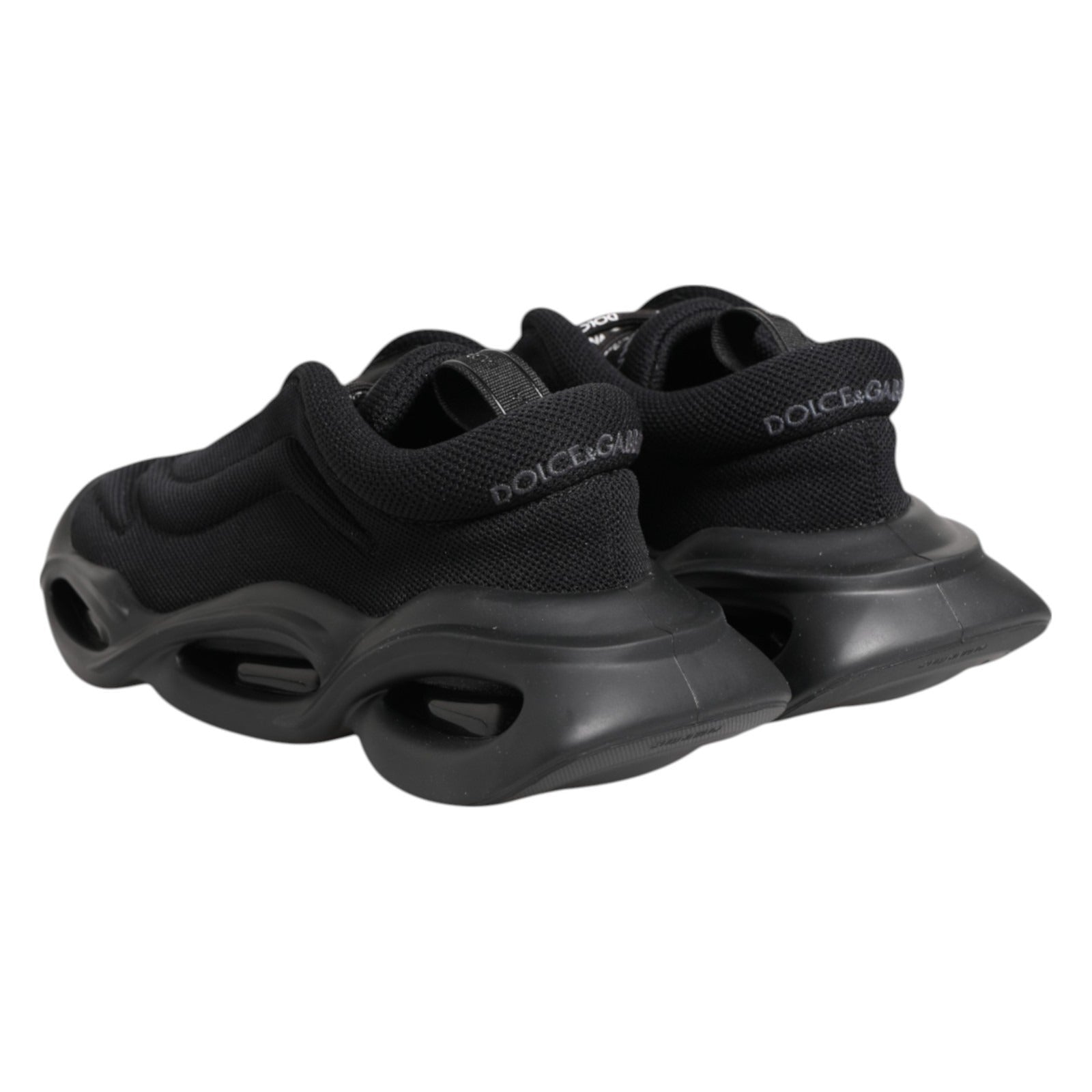 Dolce & Gabbana Black Slip On Low Top Wave Sneakers Shoes - GET THE BRAND