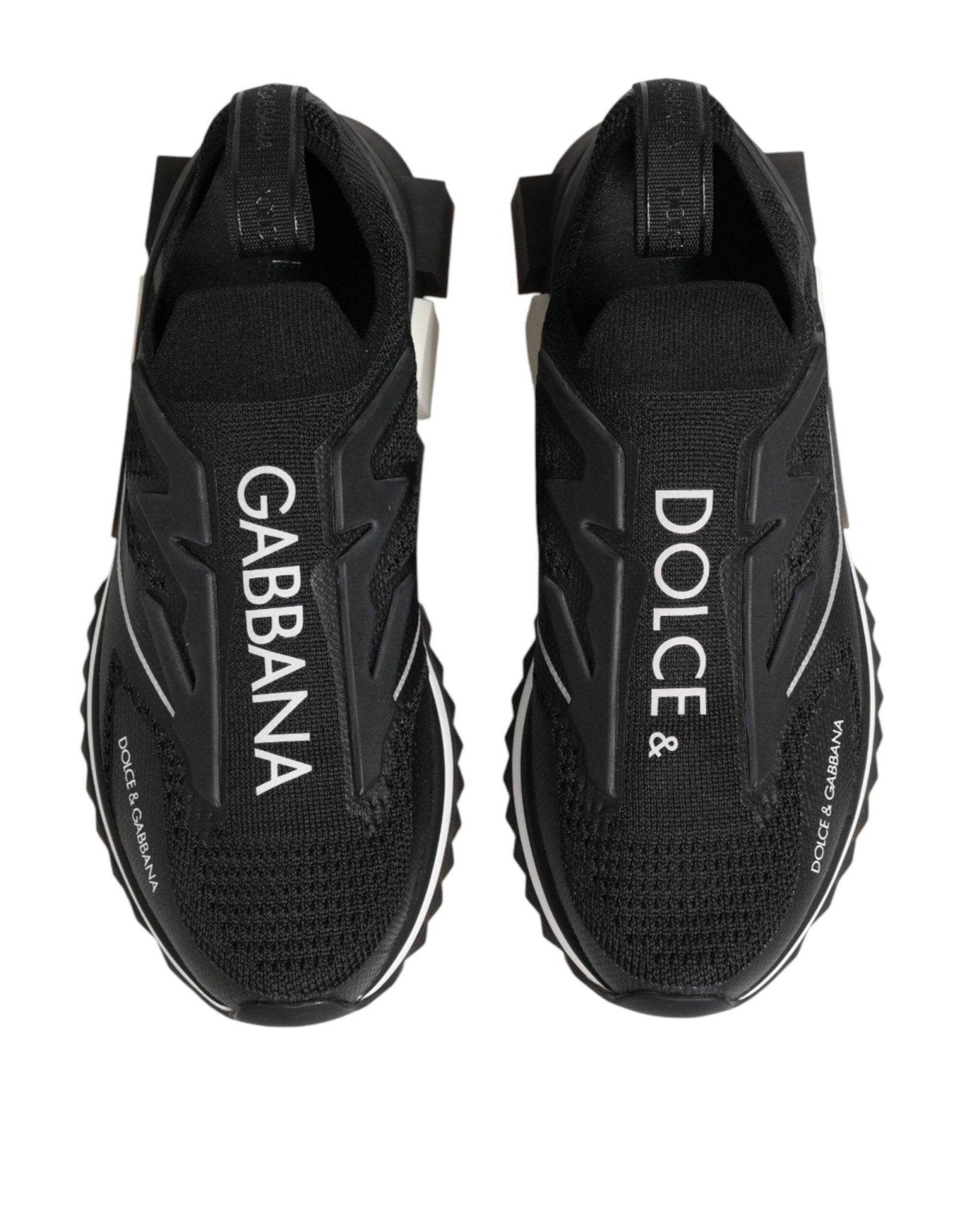 Dolce & Gabbana Black SORRENTO Sport Stretch Sneakers Shoes - GET THE BRAND