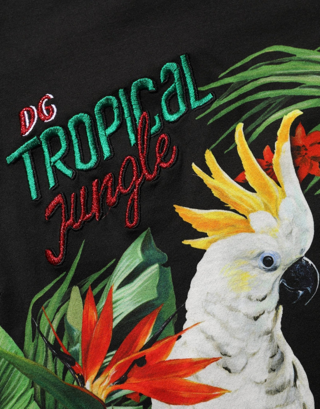 Dolce & Gabbana Black Tropical Print Cotton Round Neck T-Shirt - GET THE BRAND