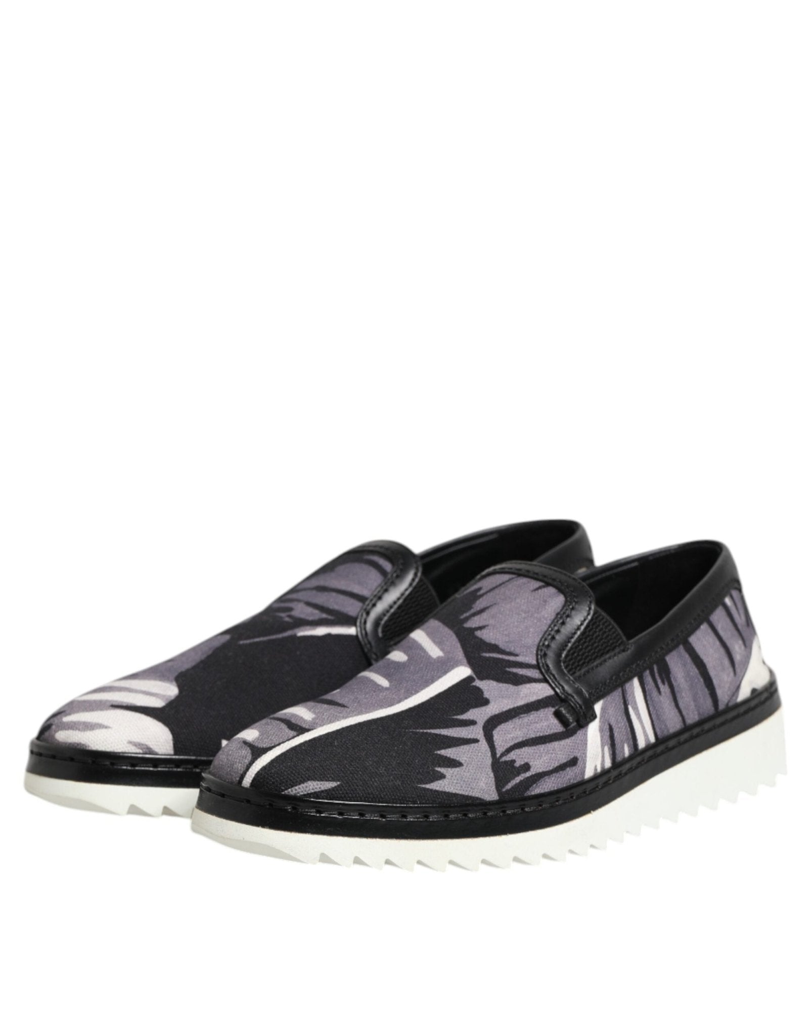 Dolce & Gabbana Black Tropical Slip On Men Sneakers Shoes - GET THE BRAND