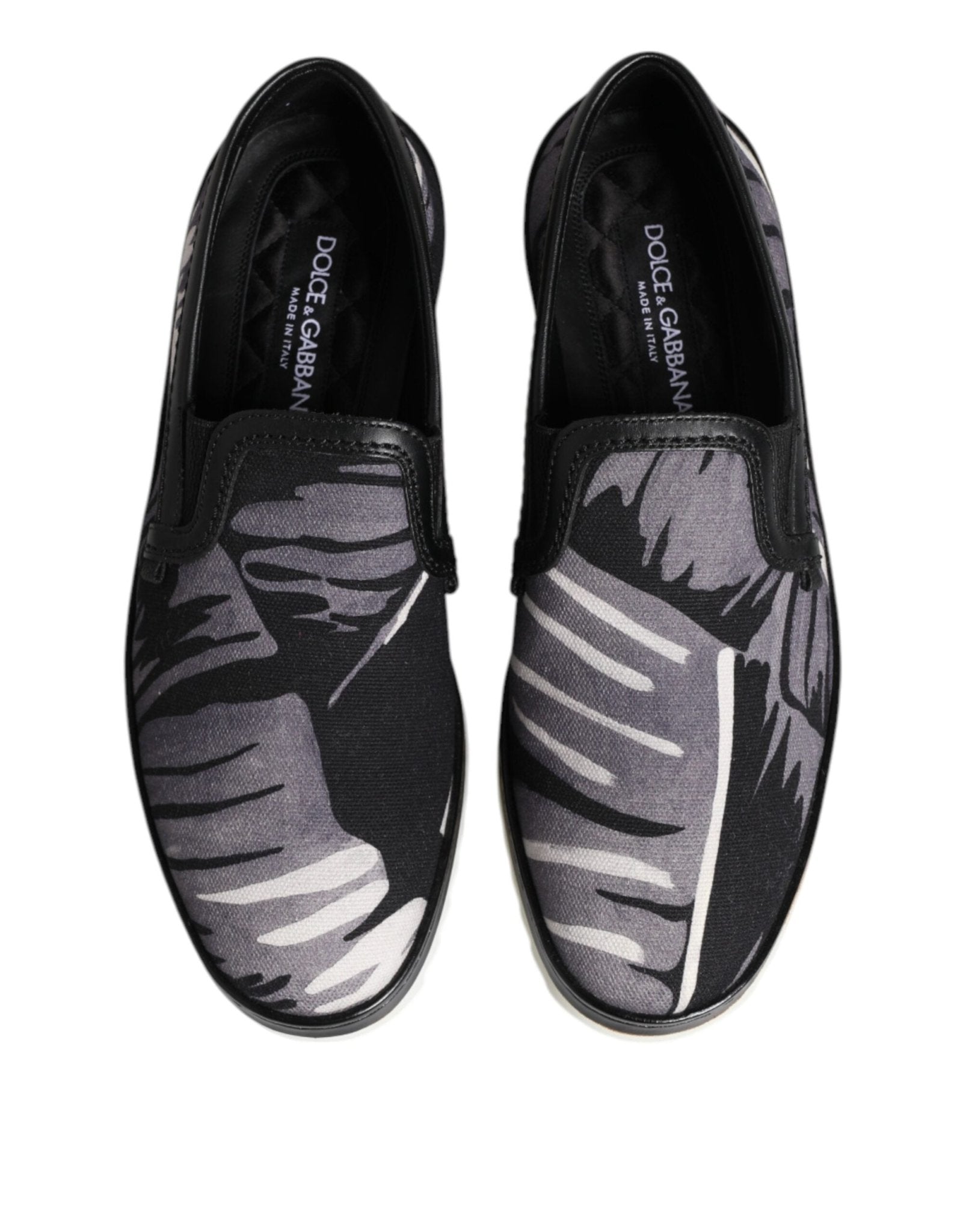 Dolce & Gabbana Black Tropical Slip On Men Sneakers Shoes - GET THE BRAND