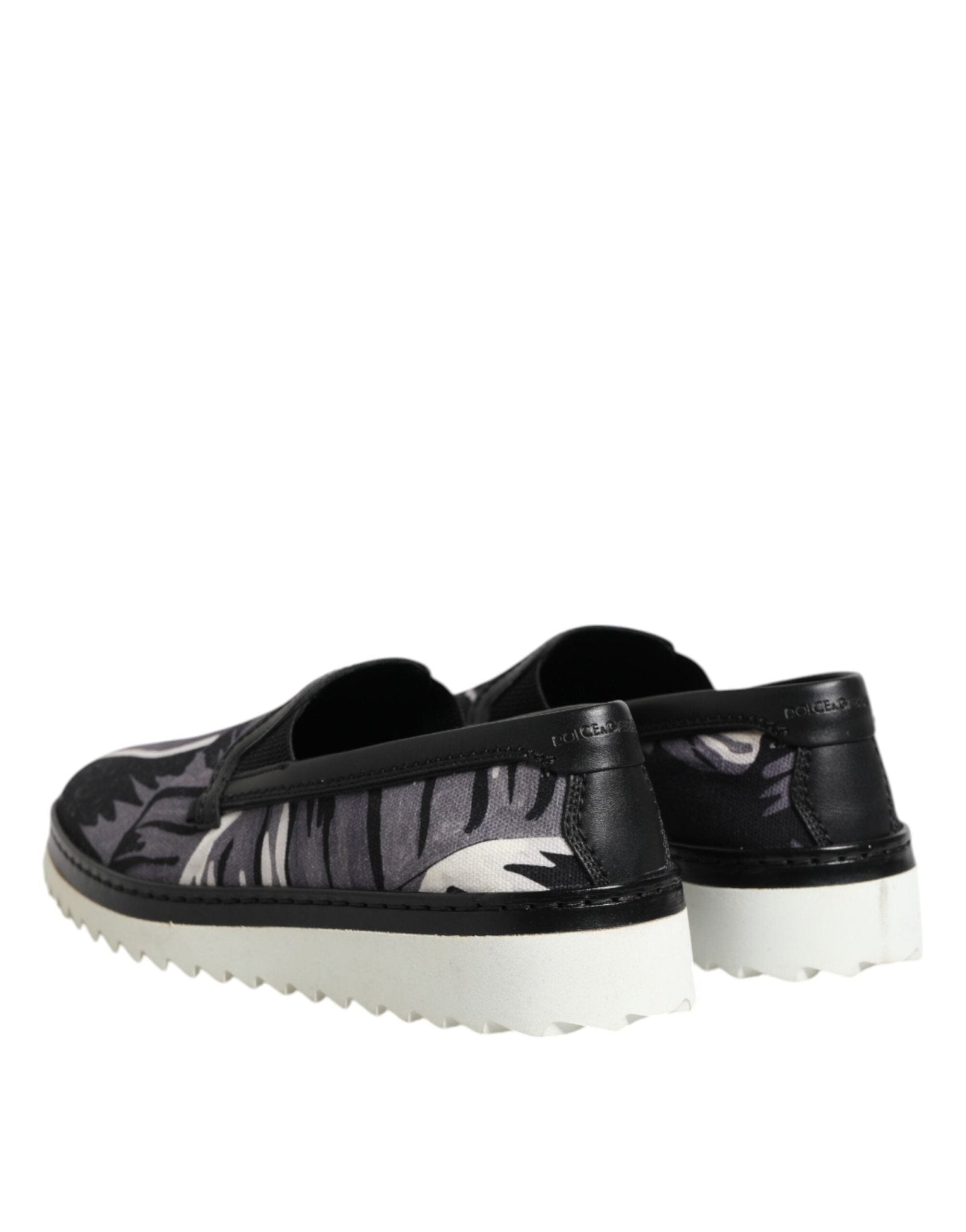 Dolce & Gabbana Black Tropical Slip On Men Sneakers Shoes - GET THE BRAND