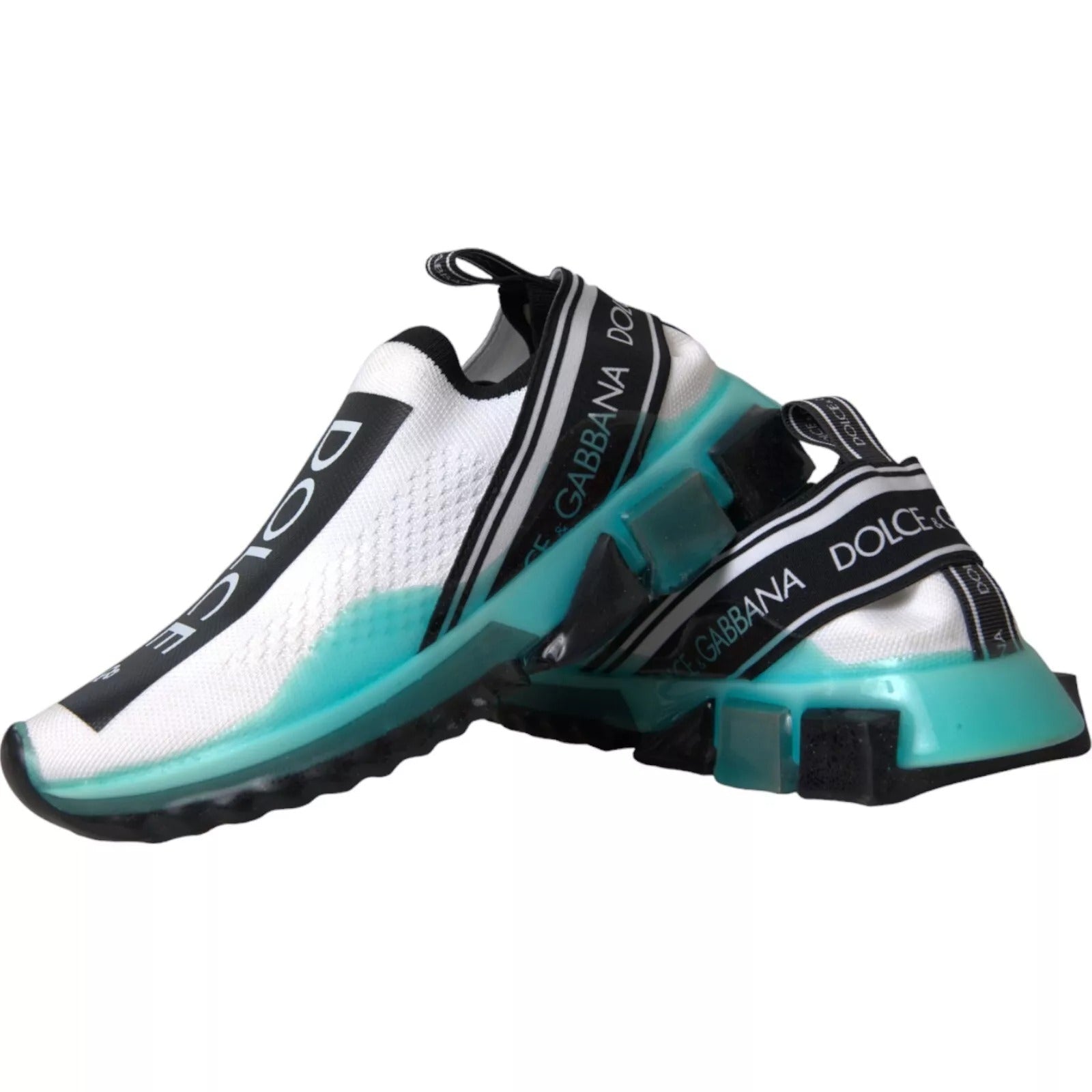 Dolce & Gabbana Black White Blue Slip On Sorrento Sneakers - GET THE BRAND