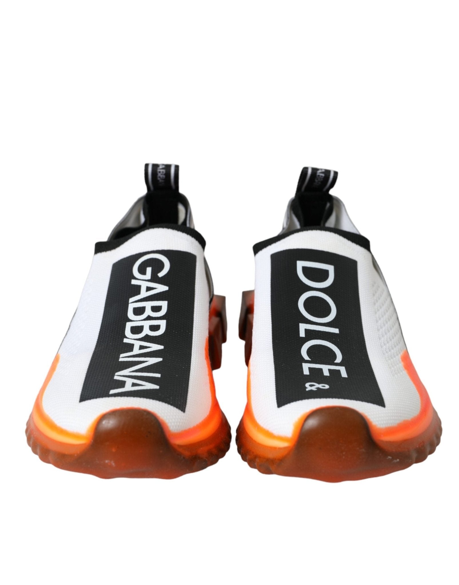 Dolce & Gabbana Black White Orange Slip On Sorrento Sneakers Shoes - GET THE BRAND