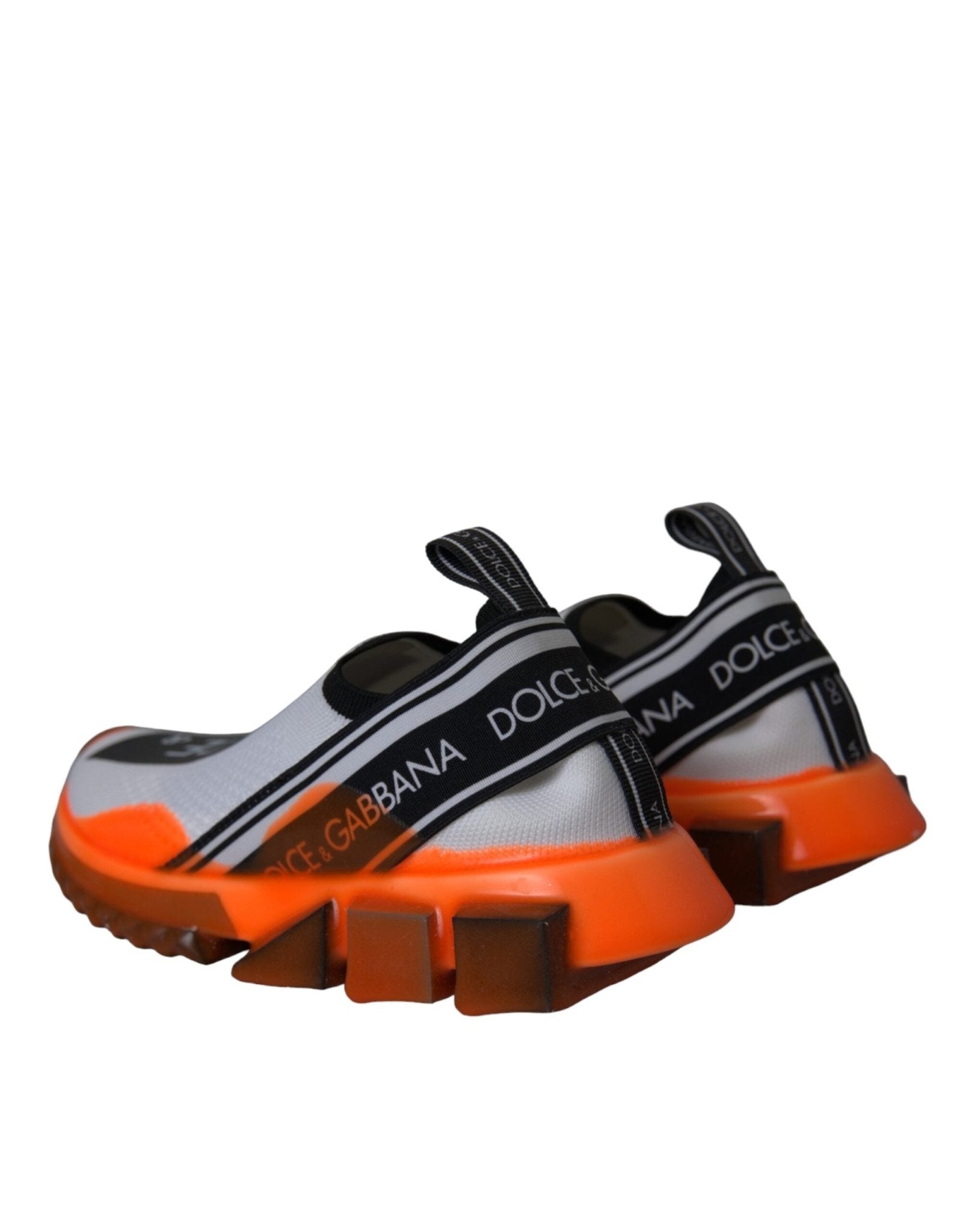 Dolce & Gabbana Black White Orange Slip On Sorrento Sneakers Shoes - GET THE BRAND