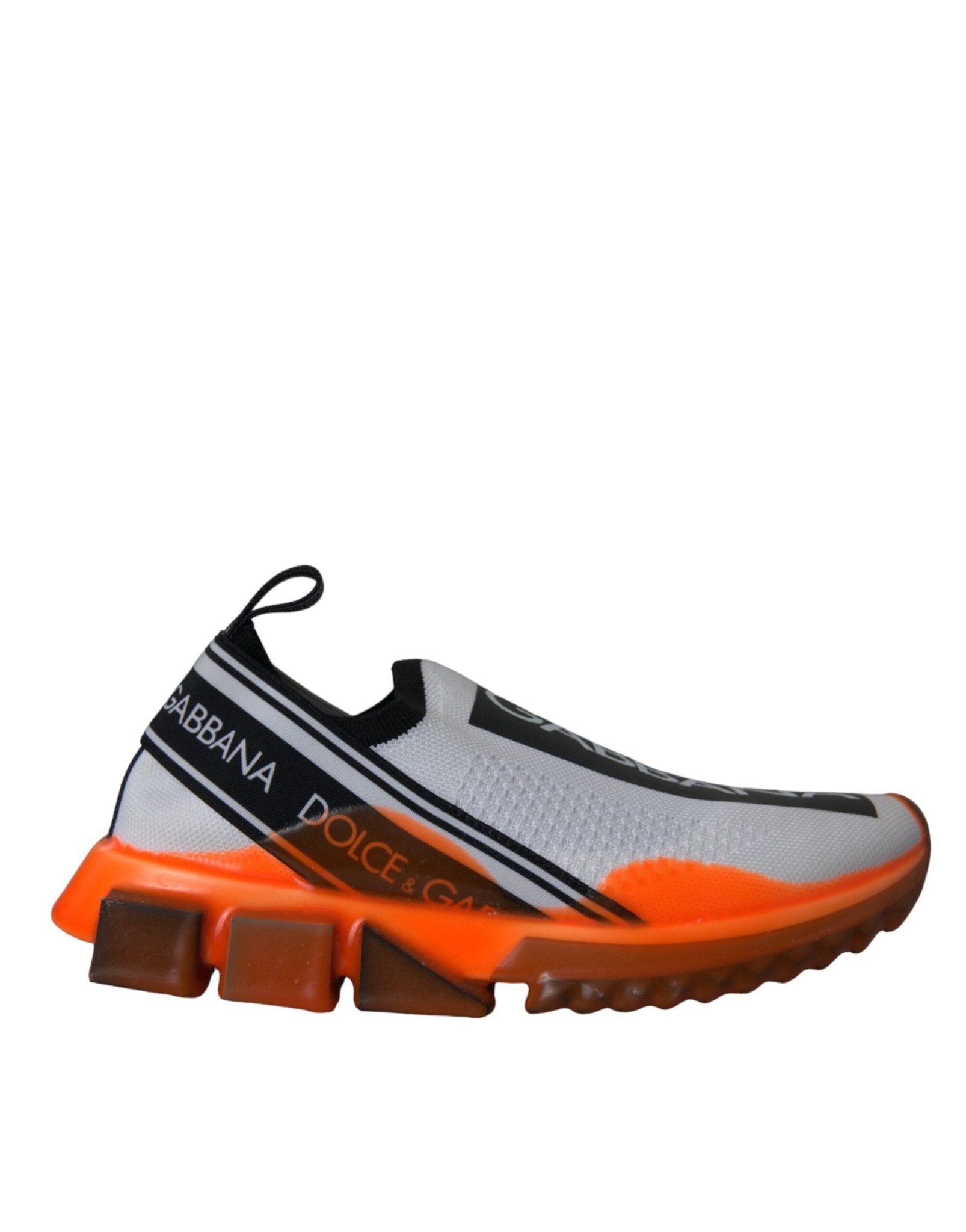 Dolce & Gabbana Black White Orange Slip On Sorrento Sneakers Shoes - GET THE BRAND