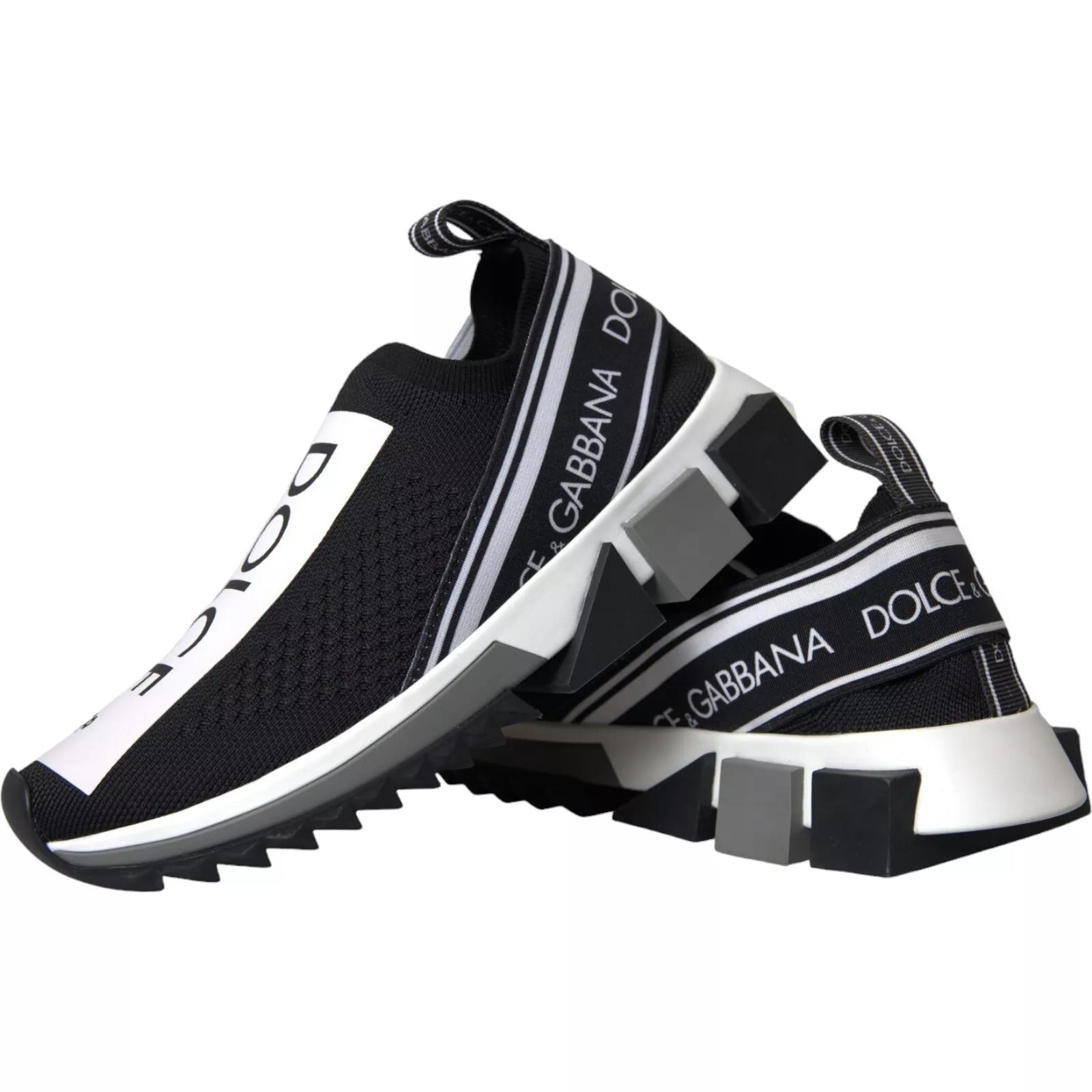 Dolce & Gabbana Black White Slip On Sorrento Sneakers Shoes - GET THE BRAND