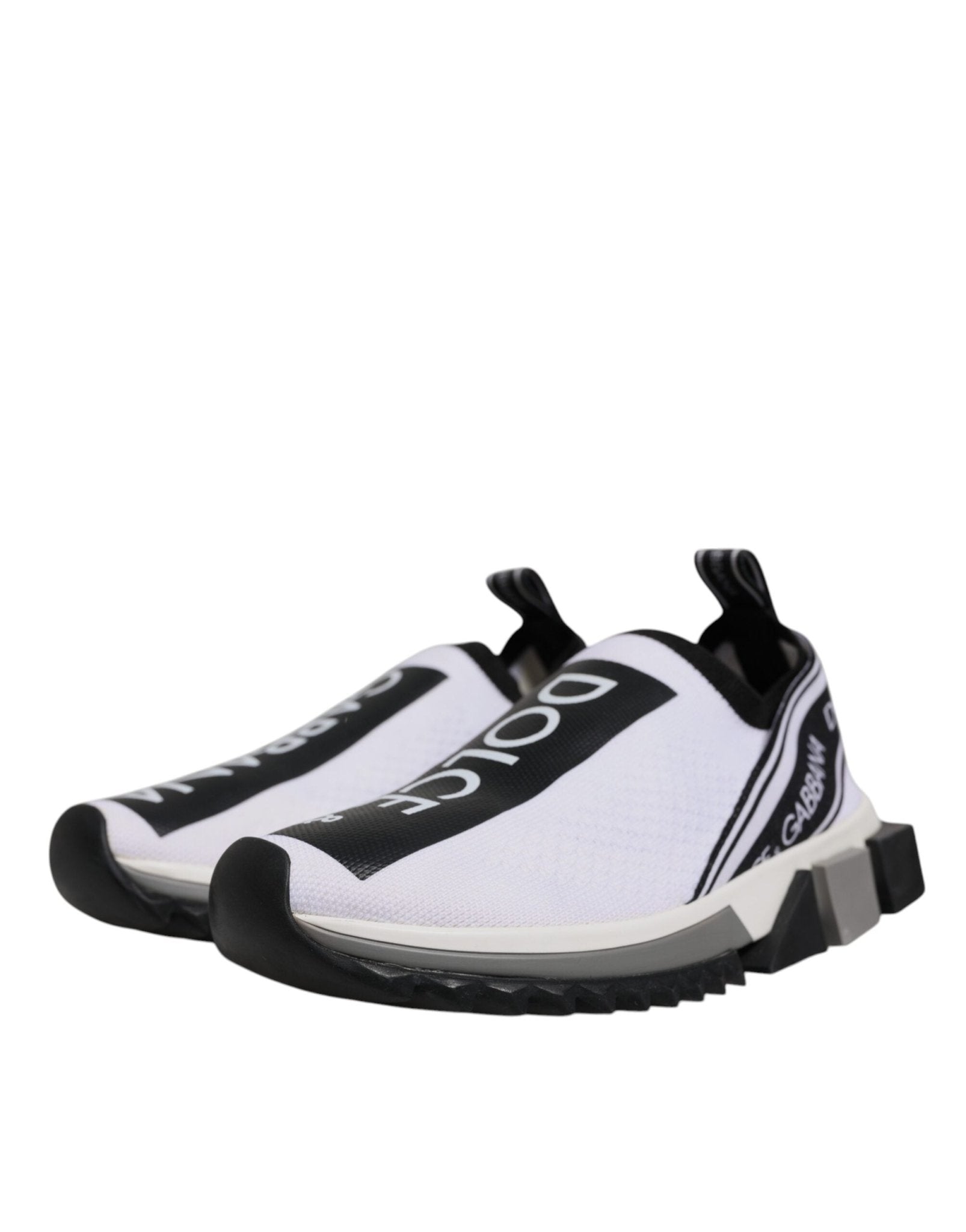 Dolce & Gabbana Black White Slip On Sorrento Sneakers Shoes - GET THE BRAND