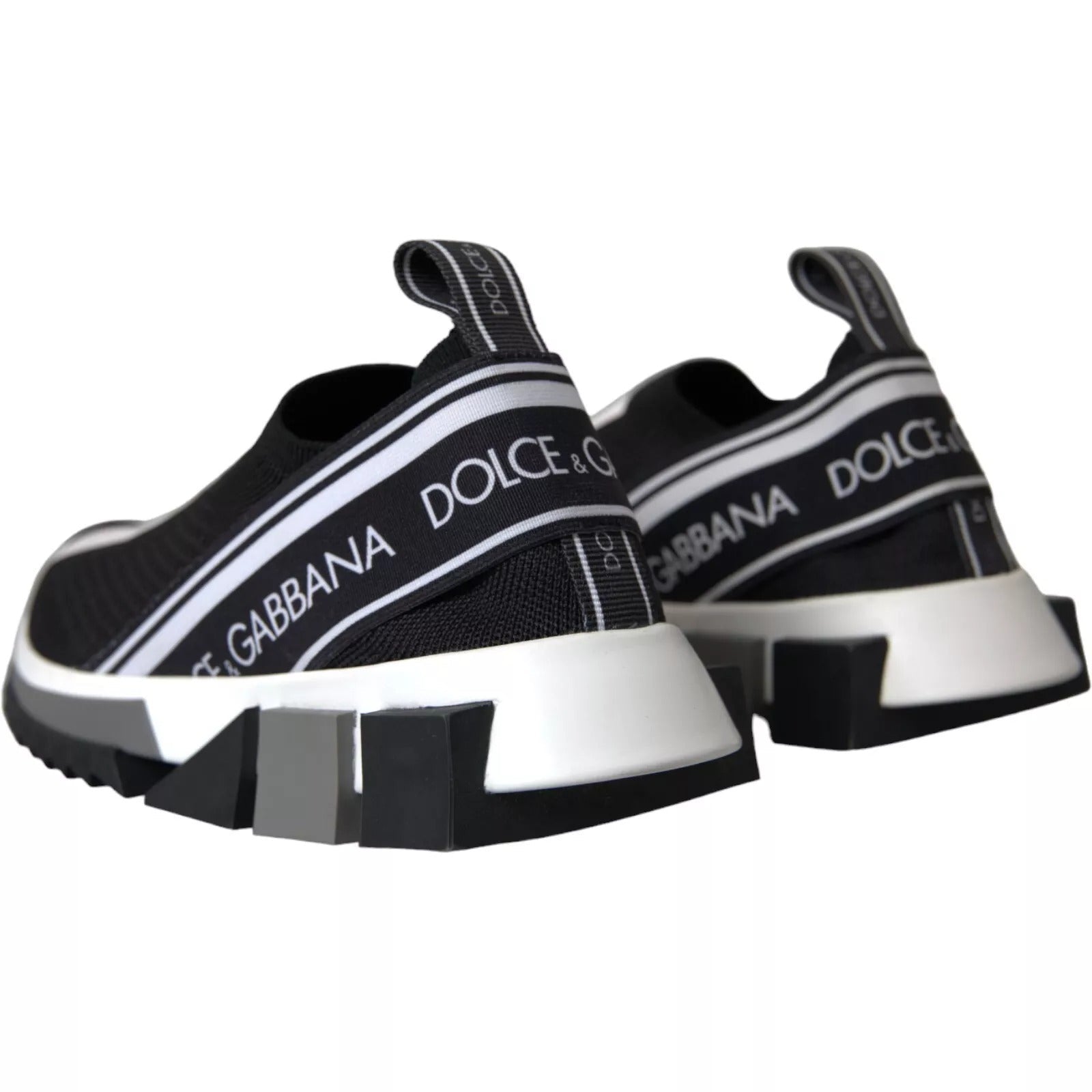 Dolce & Gabbana Black White Slip On Sorrento Sneakers Shoes - GET THE BRAND