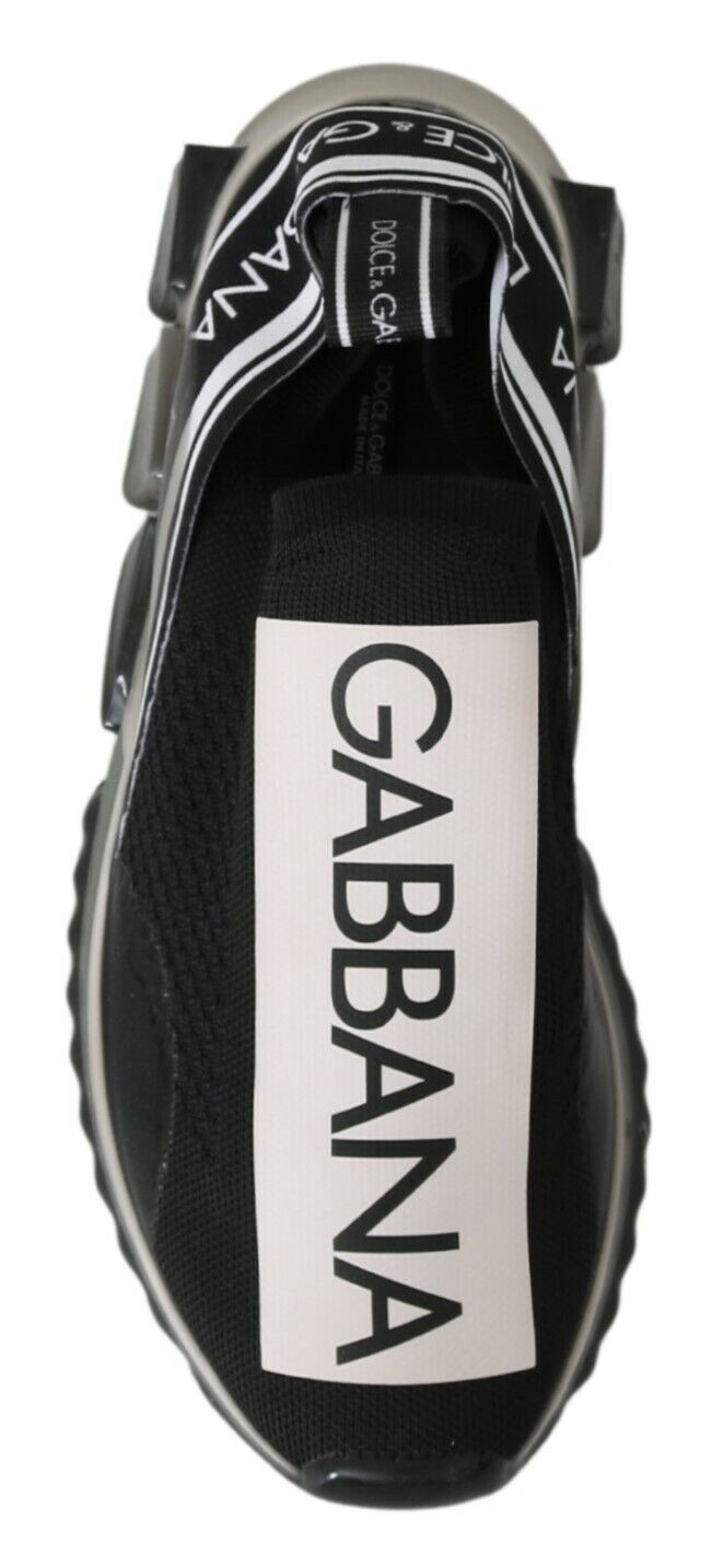 Dolce & Gabbana Black White SORRENTO Sport Stretch Sneakers - GET THE BRAND