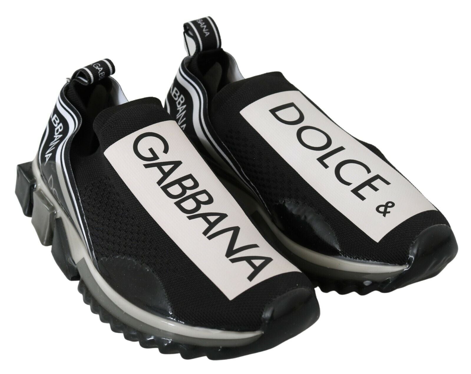 Dolce & Gabbana Black White SORRENTO Sport Stretch Sneakers - GET THE BRAND