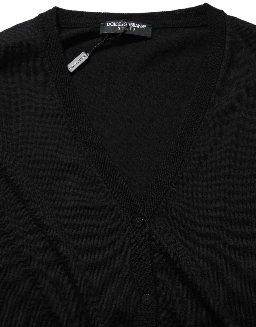 Dolce & Gabbana Black Wool Knit Button Cardigan Sweater - GET THE BRAND
