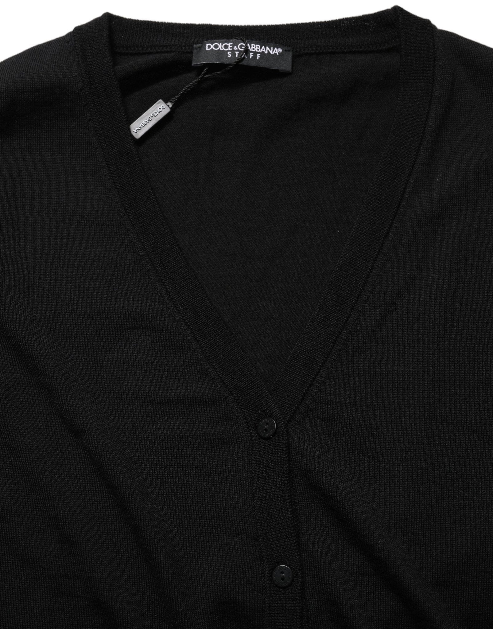 Dolce & Gabbana Black Wool Knit Button Cardigan Sweater - GET THE BRAND