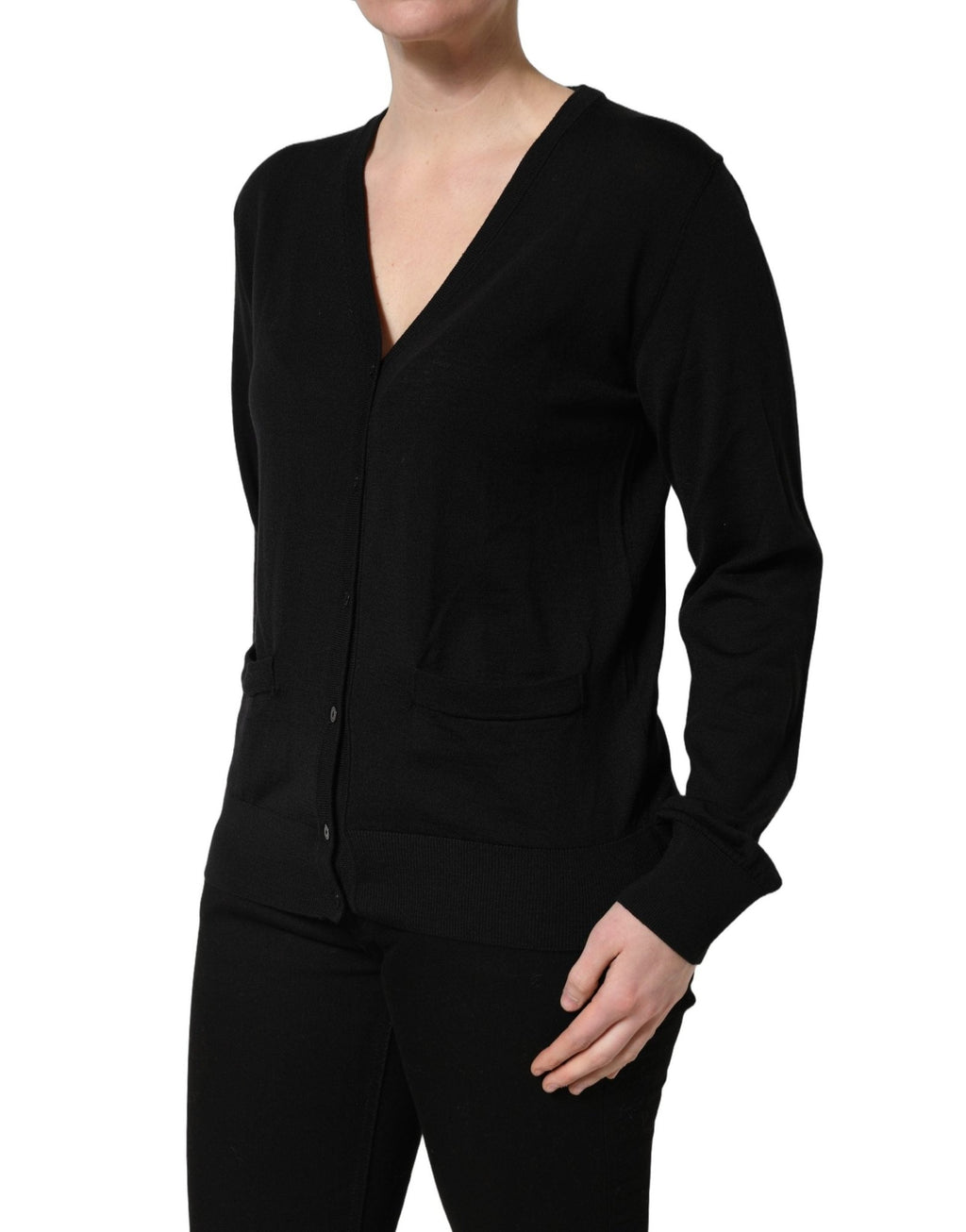 Dolce & Gabbana Black Wool Knit Button Cardigan Sweater - GET THE BRAND