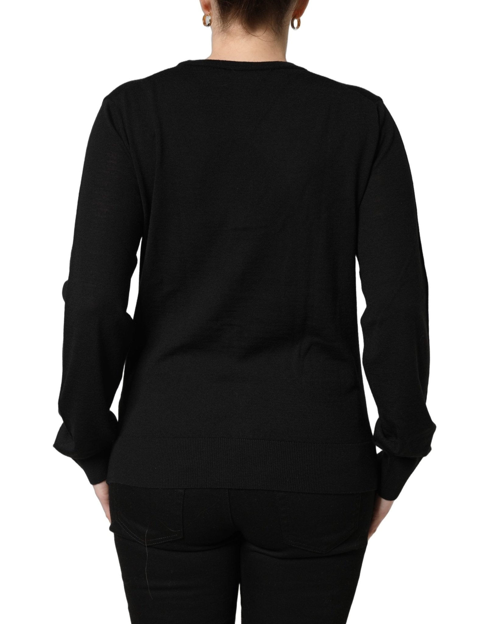 Dolce & Gabbana Black Wool Knit Button Cardigan Sweater - GET THE BRAND