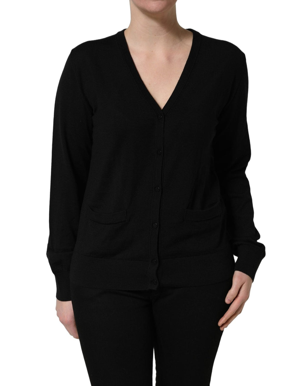 Dolce & Gabbana Black Wool Knit Button Cardigan Sweater - GET THE BRAND