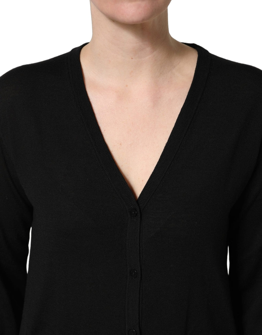 Dolce & Gabbana Black Wool Knit Button Cardigan Sweater - GET THE BRAND