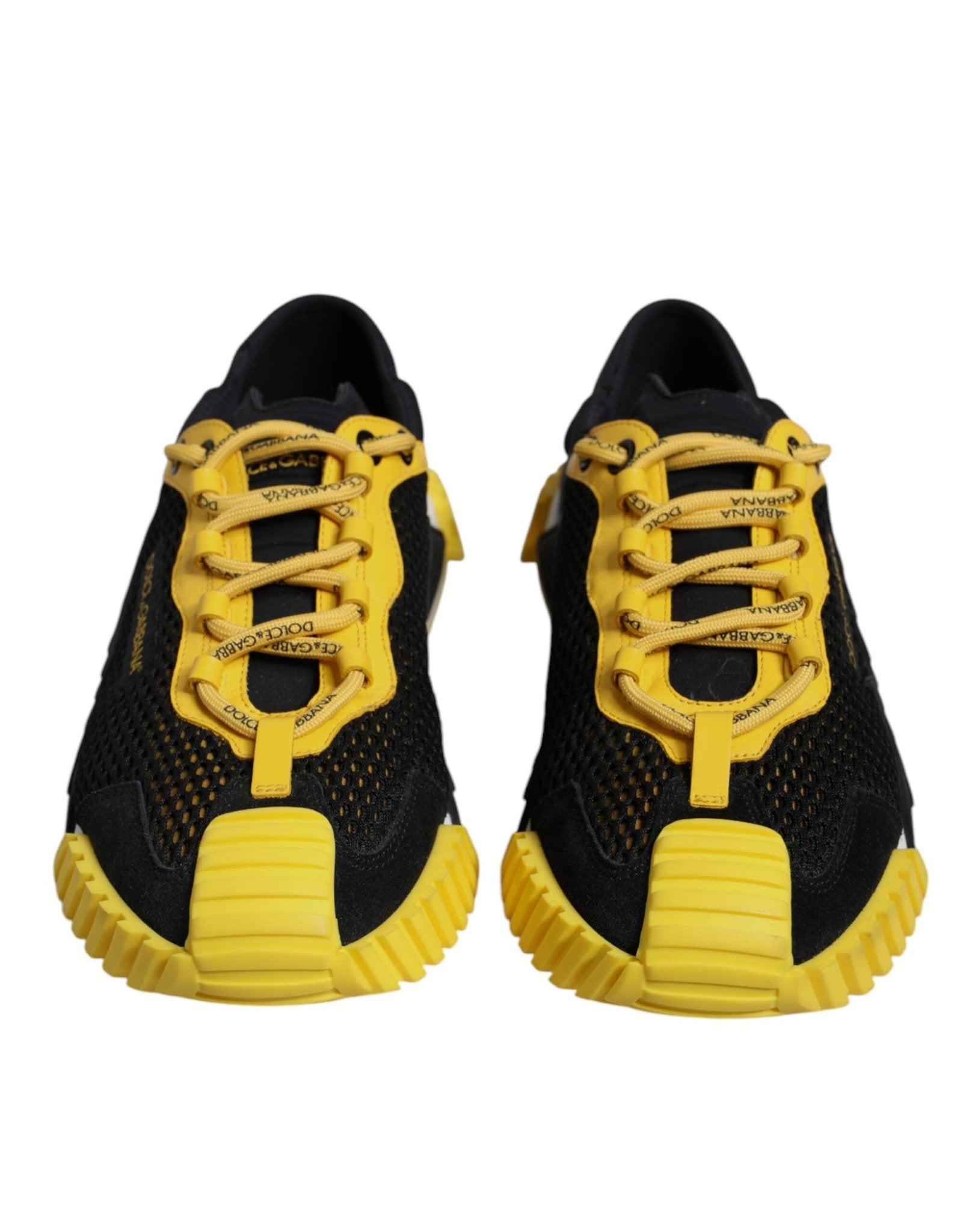 Dolce & Gabbana Black Yellow Low Top NS1 Sneakers Shoes - GET THE BRAND