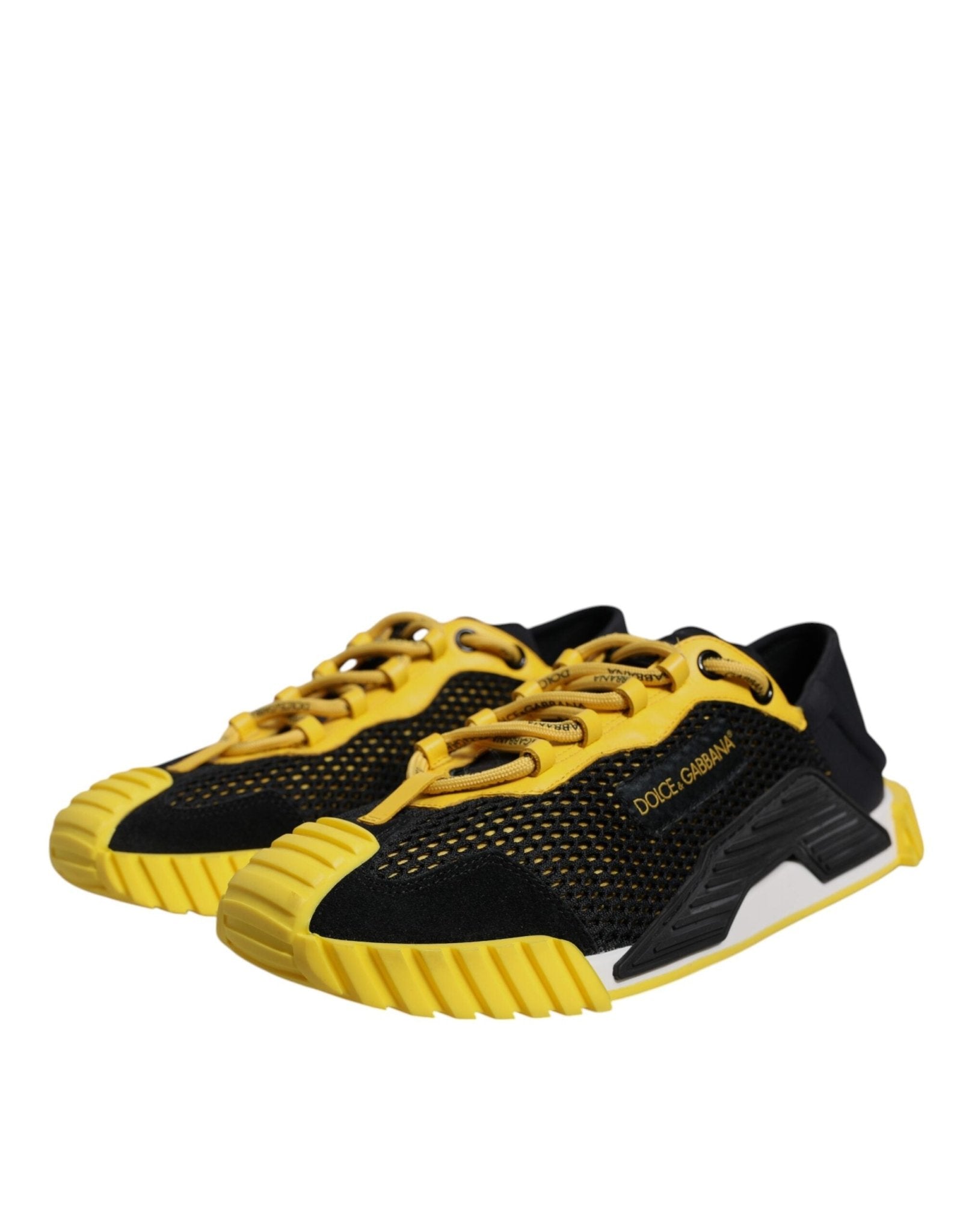 Dolce & Gabbana Black Yellow Low Top NS1 Sneakers Shoes - GET THE BRAND