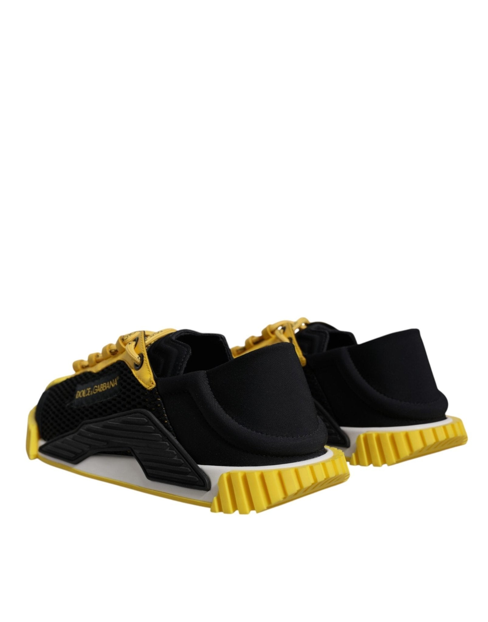 Dolce & Gabbana Black Yellow Low Top NS1 Sneakers Shoes - GET THE BRAND