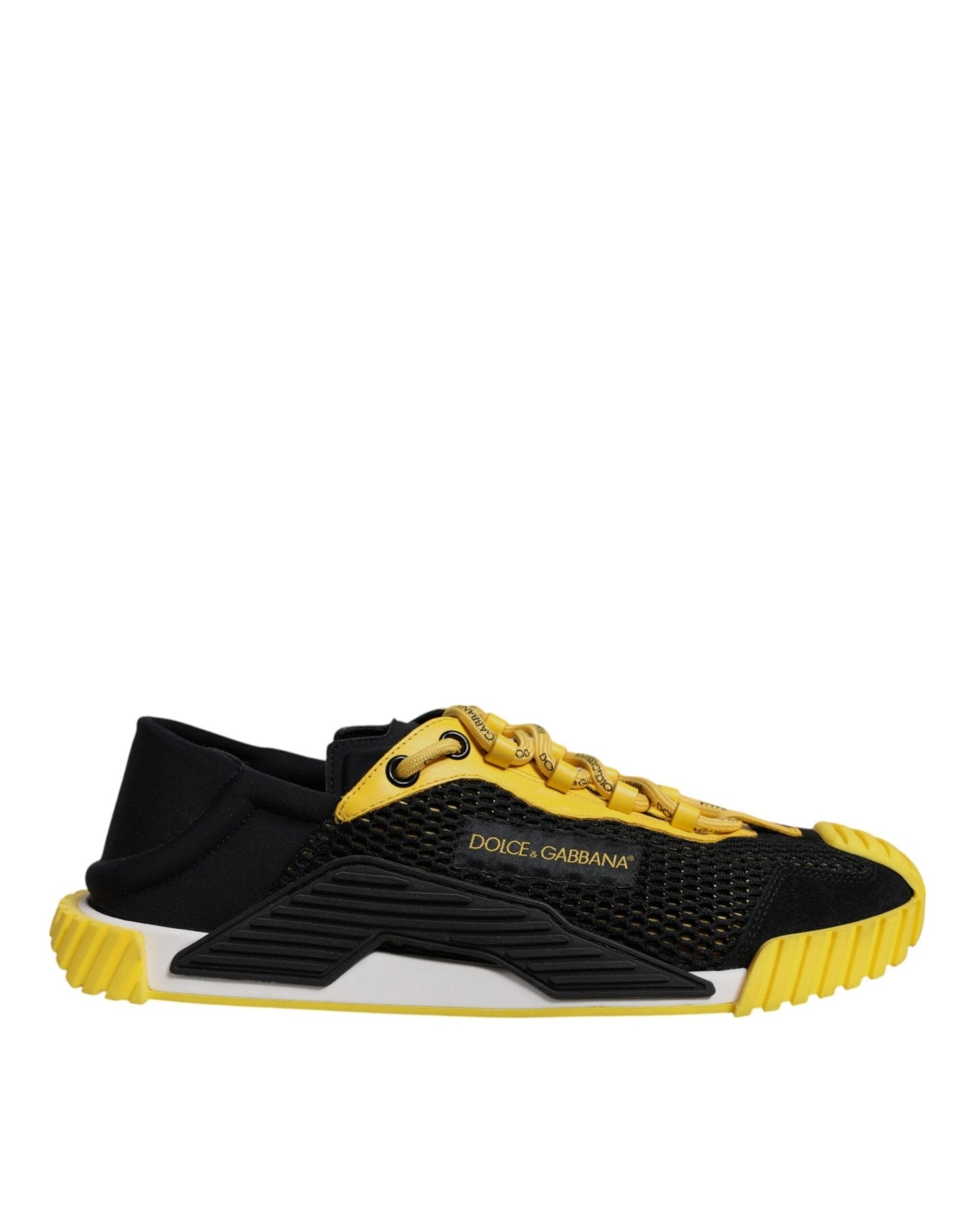 Dolce & Gabbana Black Yellow Low Top NS1 Sneakers Shoes - GET THE BRAND