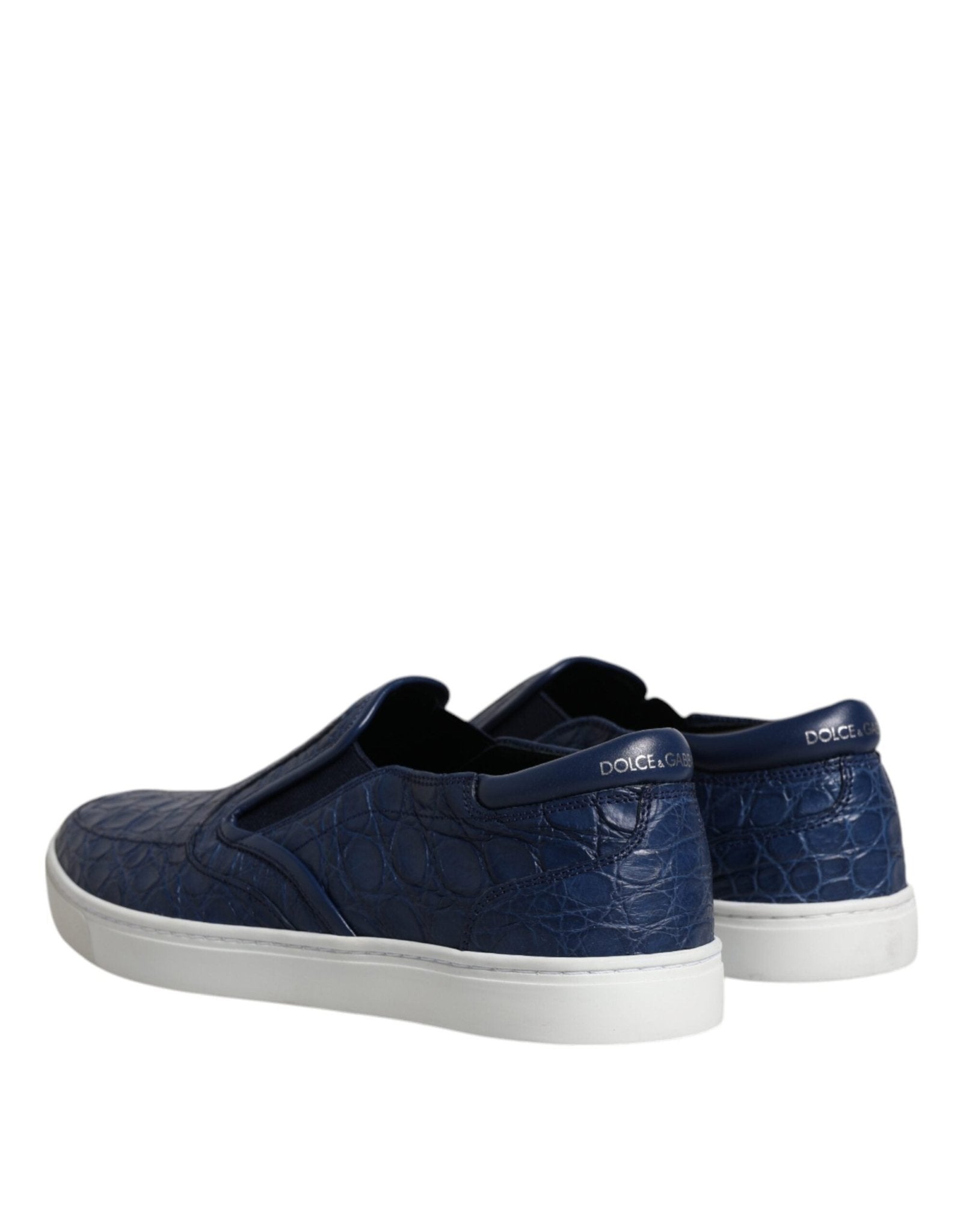 Dolce & Gabbana Blue Croc Exotic Leather Men Sneakers Shoes - GET THE BRAND