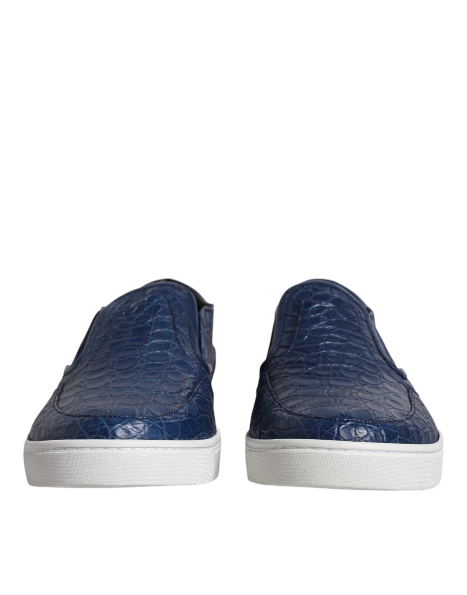Dolce & Gabbana Blue Croc Exotic Leather Men Sneakers Shoes - GET THE BRAND