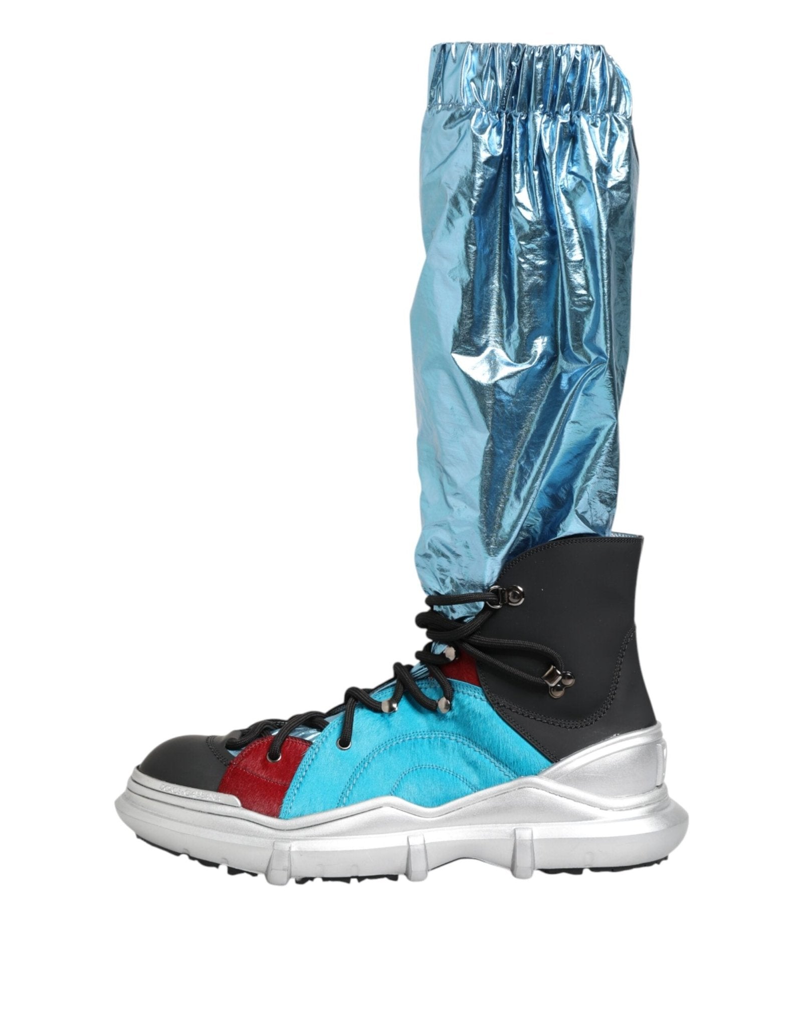 Dolce & Gabbana Blue Lace Up Over The Knee Socks Men Boots Shoes - GET THE BRAND