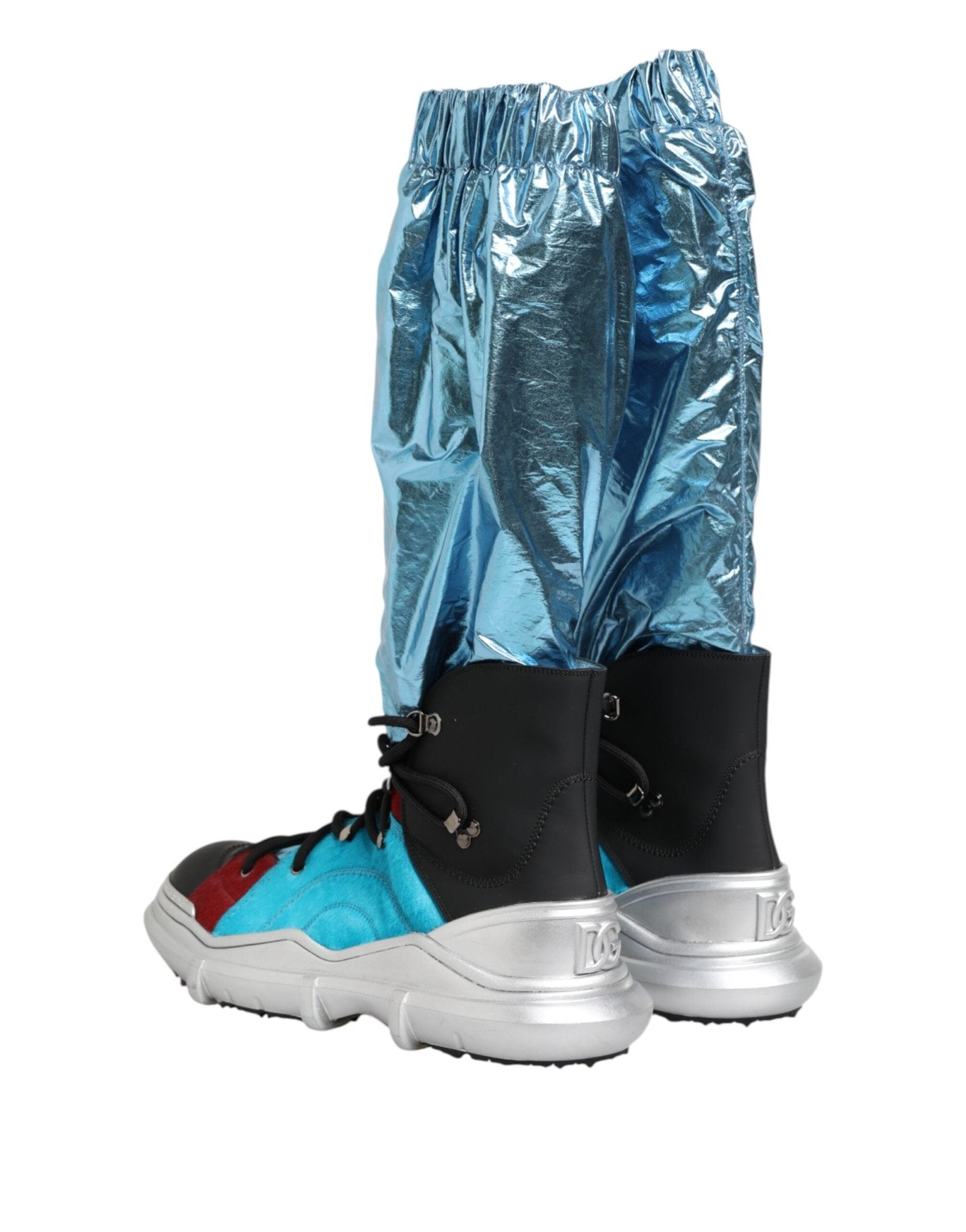 Dolce & Gabbana Blue Lace Up Over The Knee Socks Men Boots Shoes - GET THE BRAND
