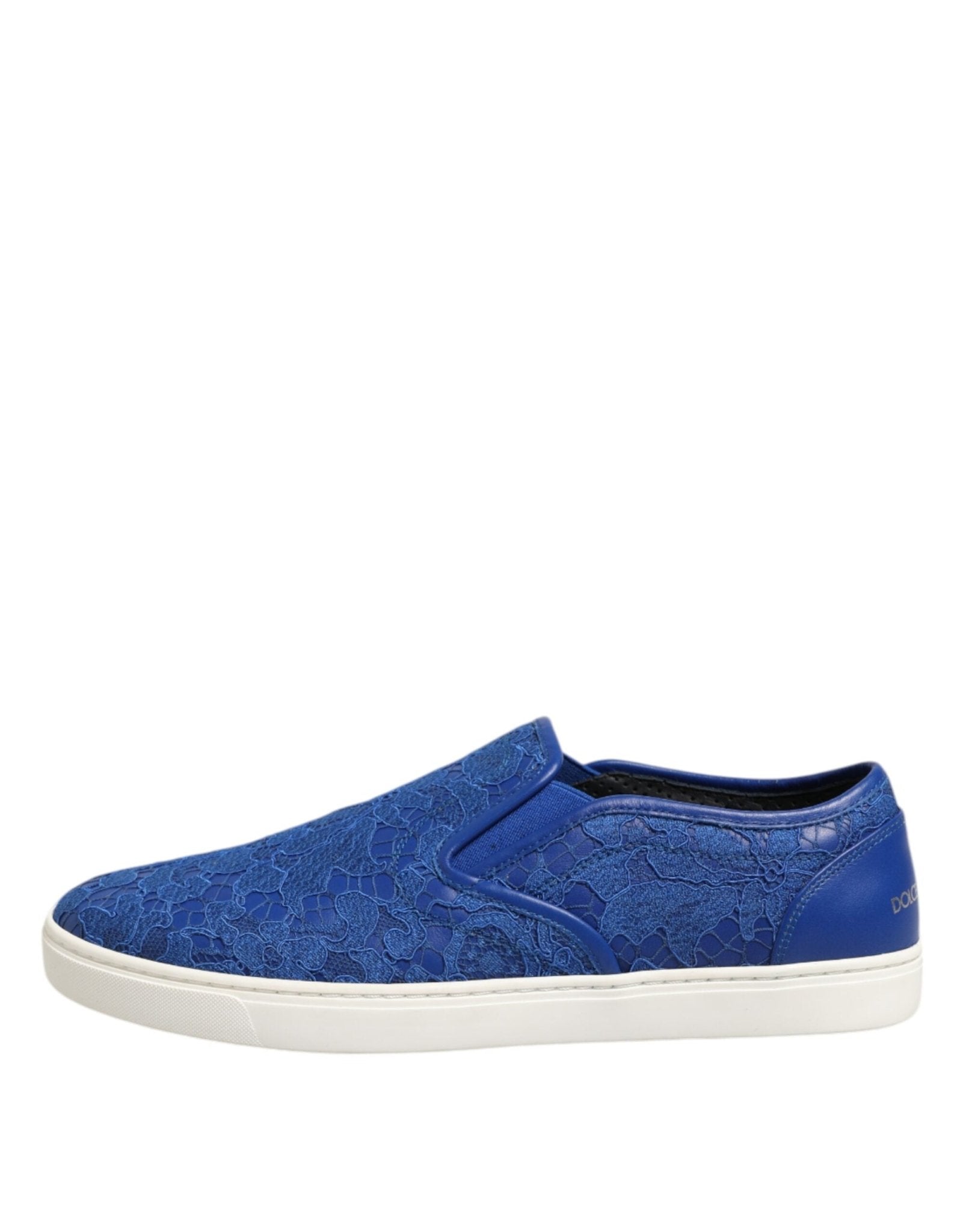 Dolce & Gabbana Blue Leather Lace Slip On Sneaker Shoes - GET THE BRAND