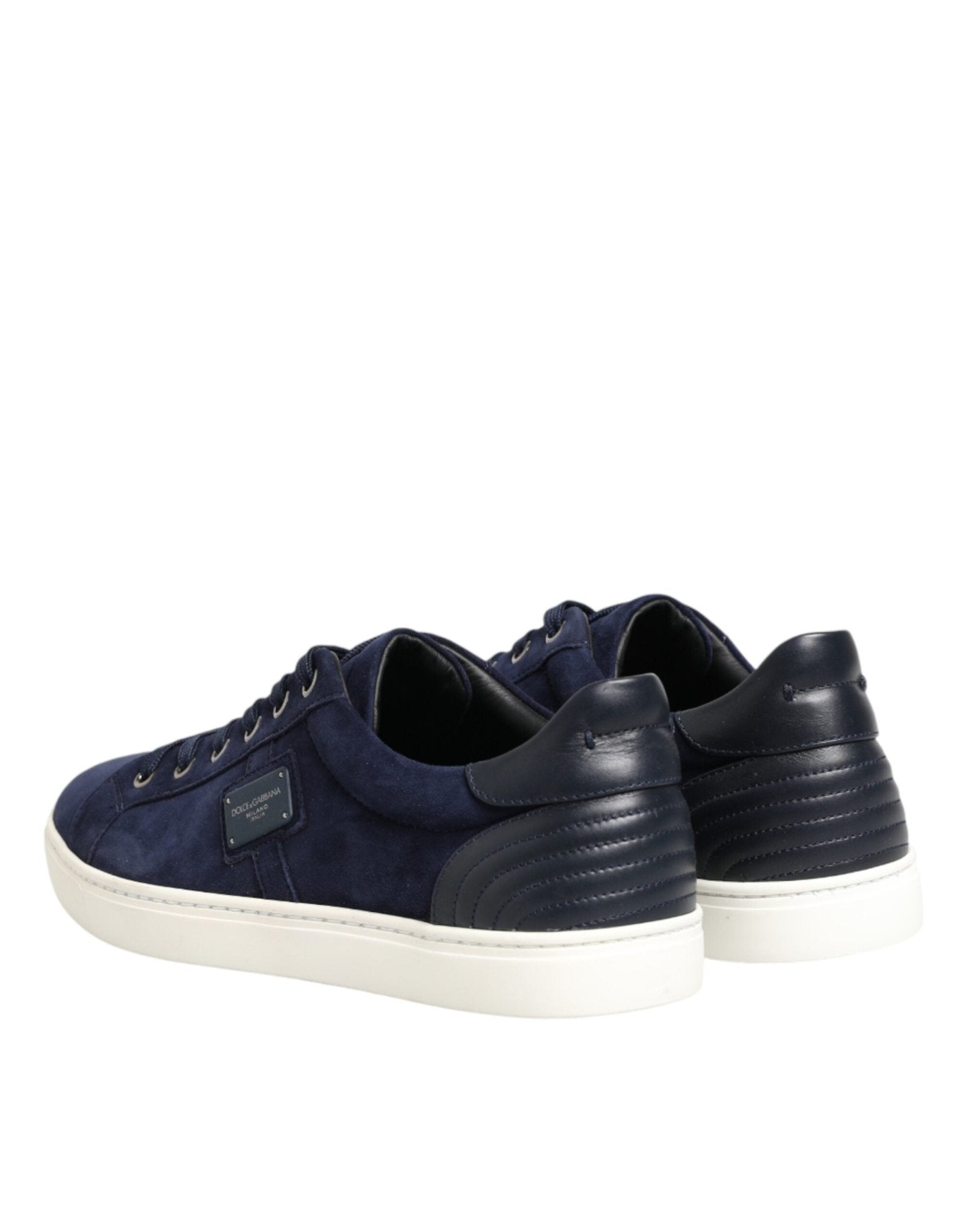 Dolce & Gabbana Blue Leather Suede Low Top Sneakers Shoes - GET THE BRAND