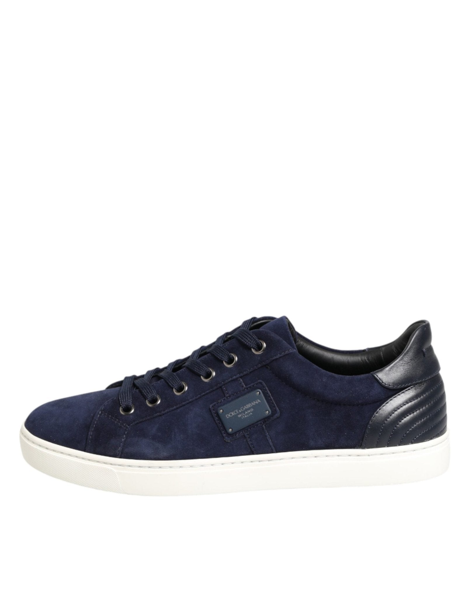 Dolce & Gabbana Blue Leather Suede Low Top Sneakers Shoes - GET THE BRAND