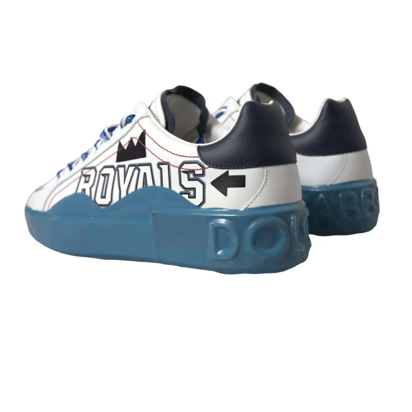 Dolce & Gabbana Blue White Printed Portofino Melt Sneakers - GET THE BRAND