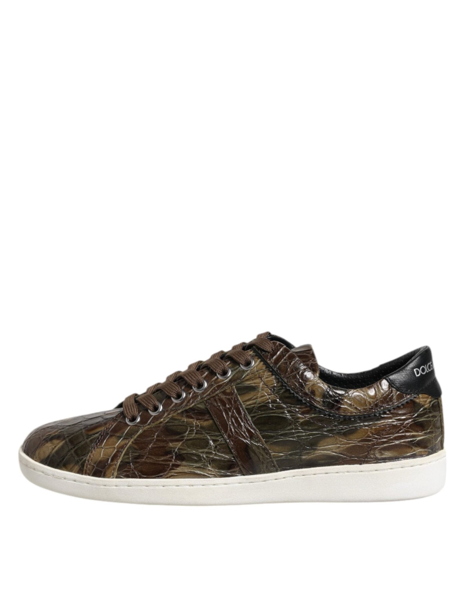 Dolce & Gabbana Brown Exotic Leather Low Top Sneakers Shoes - GET THE BRAND