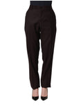 Dolce & Gabbana Brown Straight Leg Dress Silk Trousers Pants - GET THE BRAND