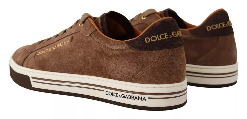 Dolce & Gabbana Brown Suede Logo Low Top Sneakers Men Shoes - GET THE BRAND