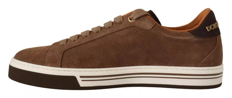 Dolce & Gabbana Brown Suede Logo Low Top Sneakers Men Shoes - GET THE BRAND