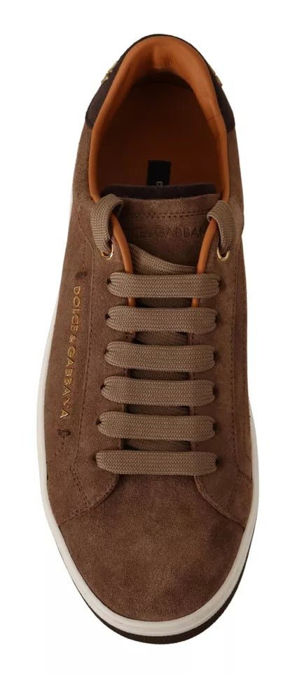 Dolce & Gabbana Brown Suede Logo Low Top Sneakers Men Shoes - GET THE BRAND
