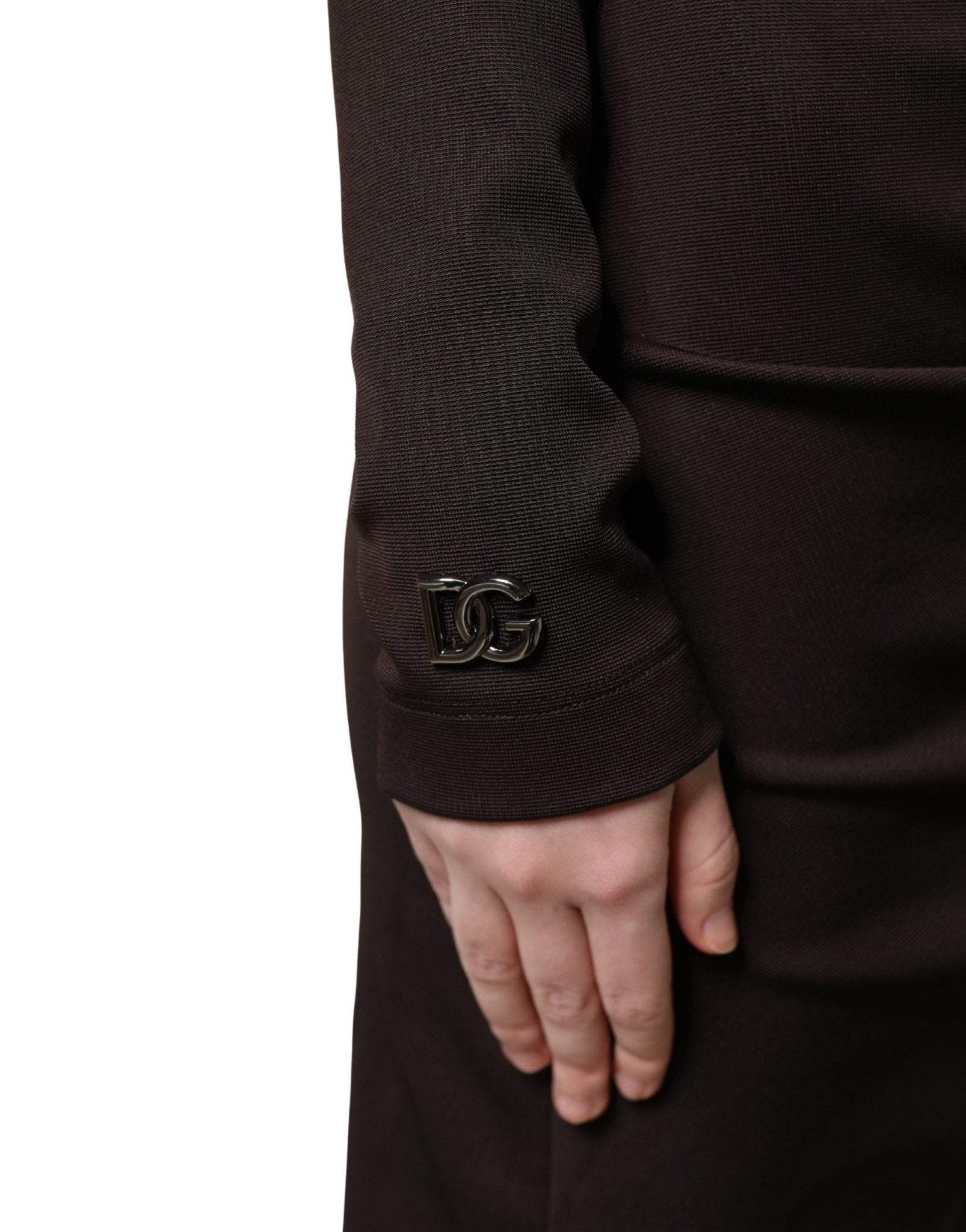 Dolce & Gabbana Brown Turtleneck Jersey Long Maxi Dress - GET THE BRAND